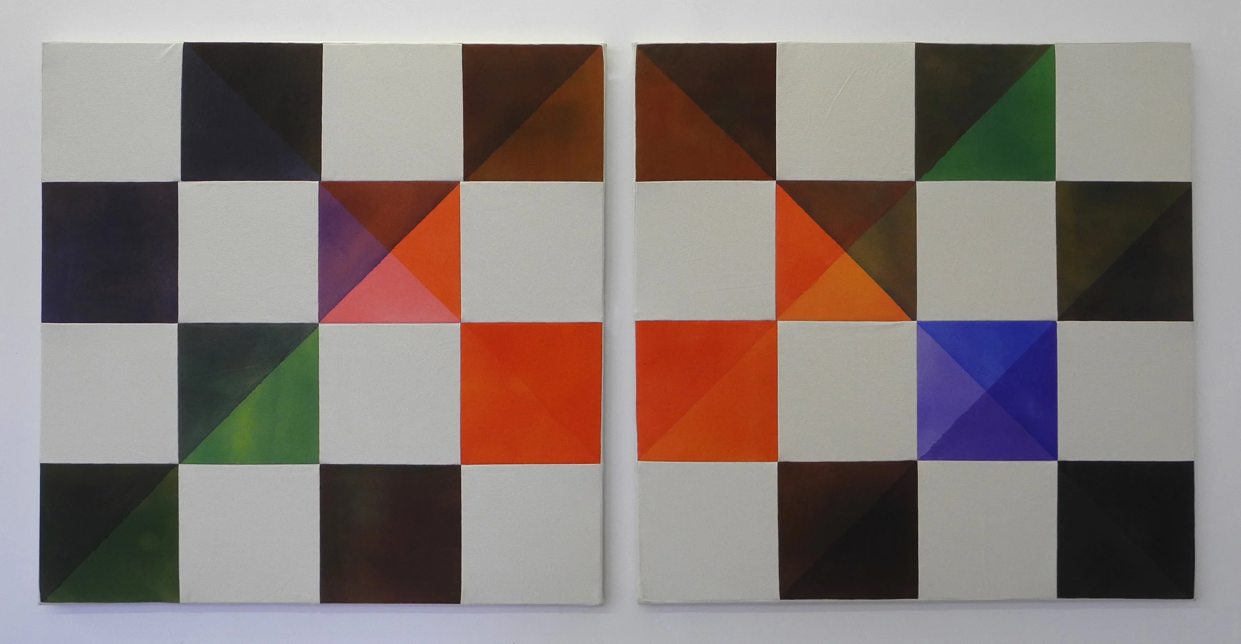 Tiles (3 and 4), 2016, Acrylic on canvas, 44" x 88"