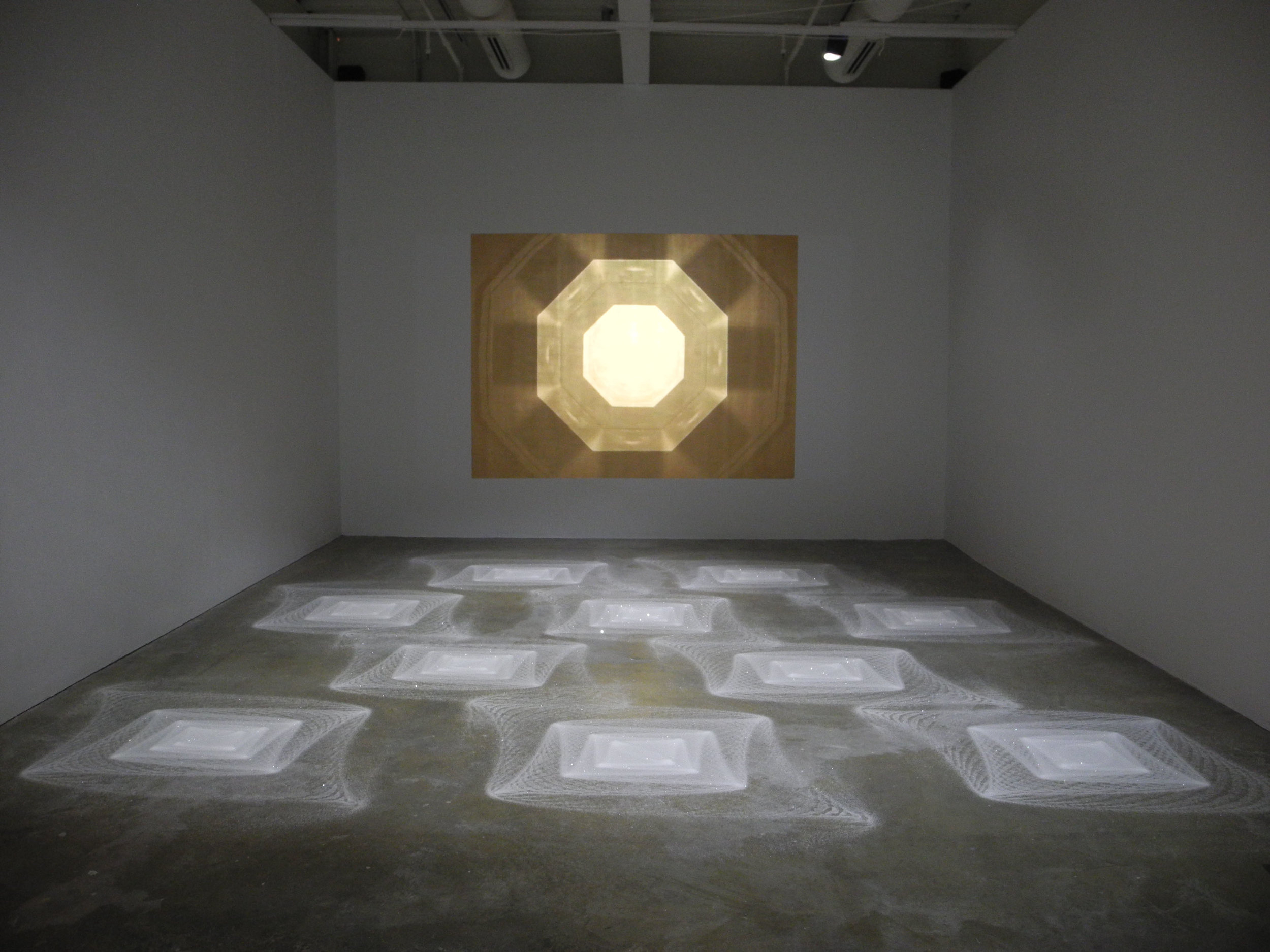 And Upon Each Stood a Siren, 2013, Performance and site-specific installation with pendulums and diamond dust, 17' x 20', The Institute of Contemporary Art, Philadelphia, PA