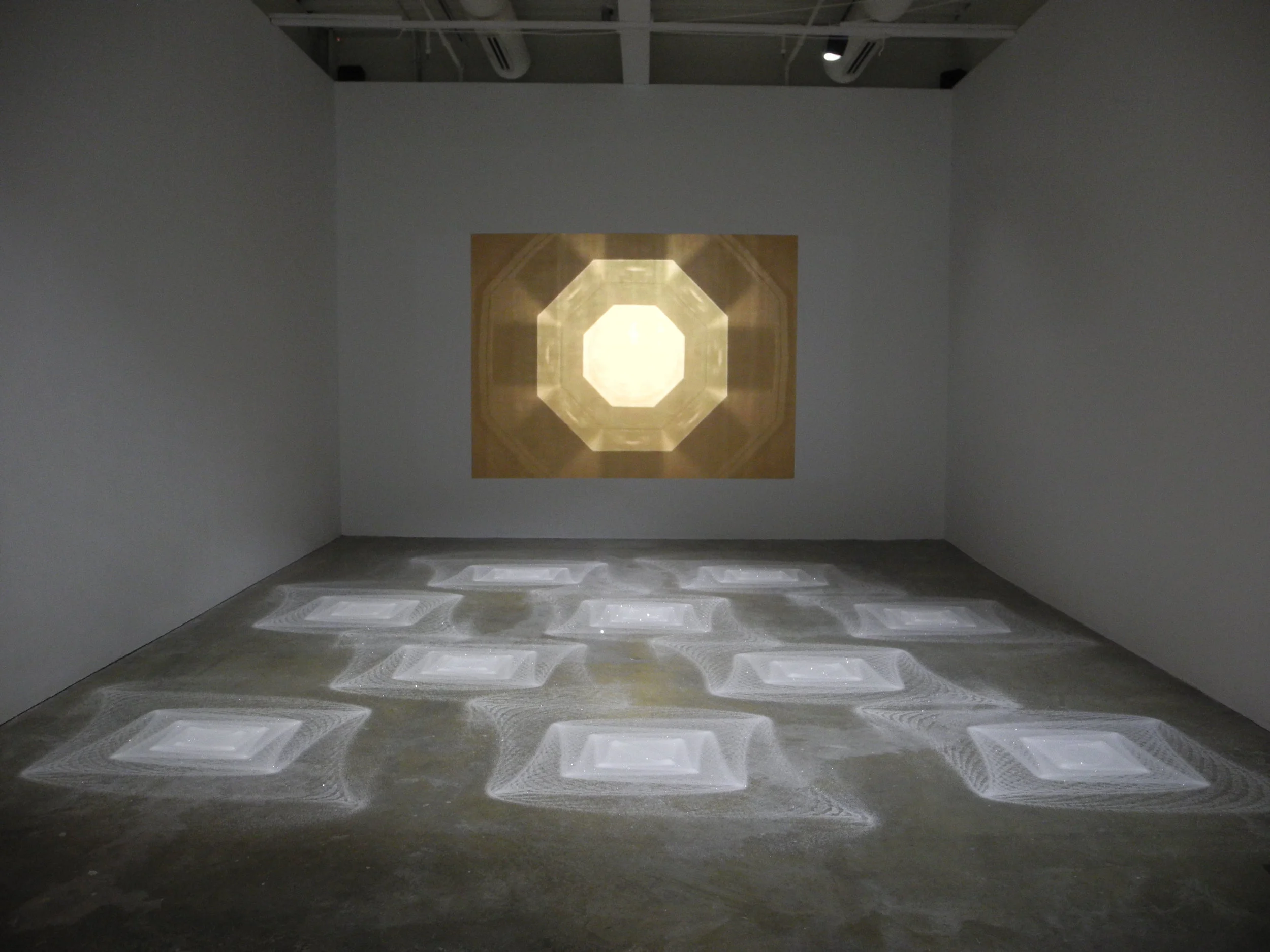 And Upon Each Stood a Siren, 2013, Performance and site-specific installation with pendulums and diamond dust, 17' x 20', The Institute of Contemporary Art, Philadelphia, PA