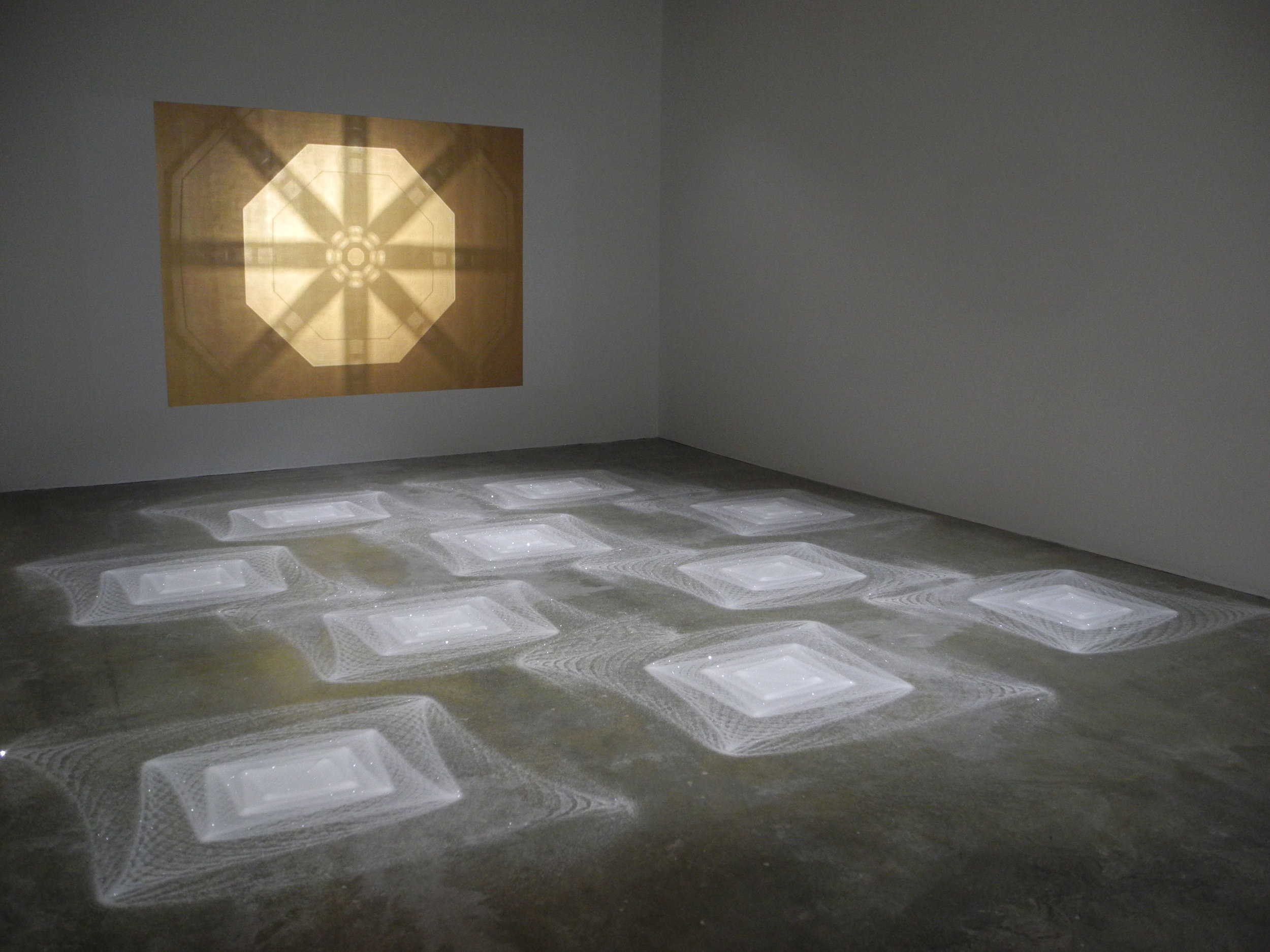 And Upon Each Stood a Siren, 2013, Performance and site-specific installation with pendulums and diamond dust, 17' x 20', The Institute of Contemporary Art, Philadelphia, PA