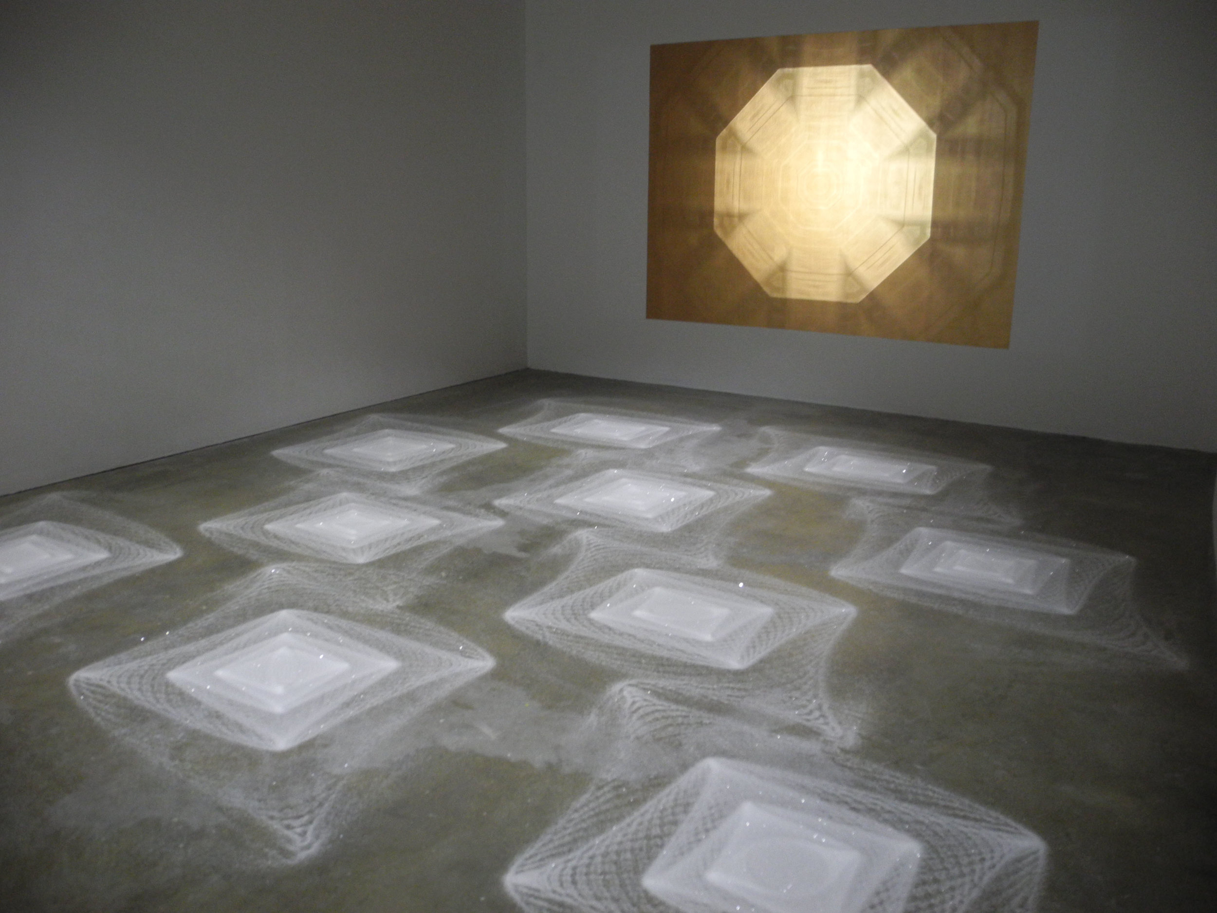 And Upon Each Stood a Siren, 2013, Performance and site-specific installation with pendulums and diamond dust, 17' x 20', The Institute of Contemporary Art, Philadelphia, PA