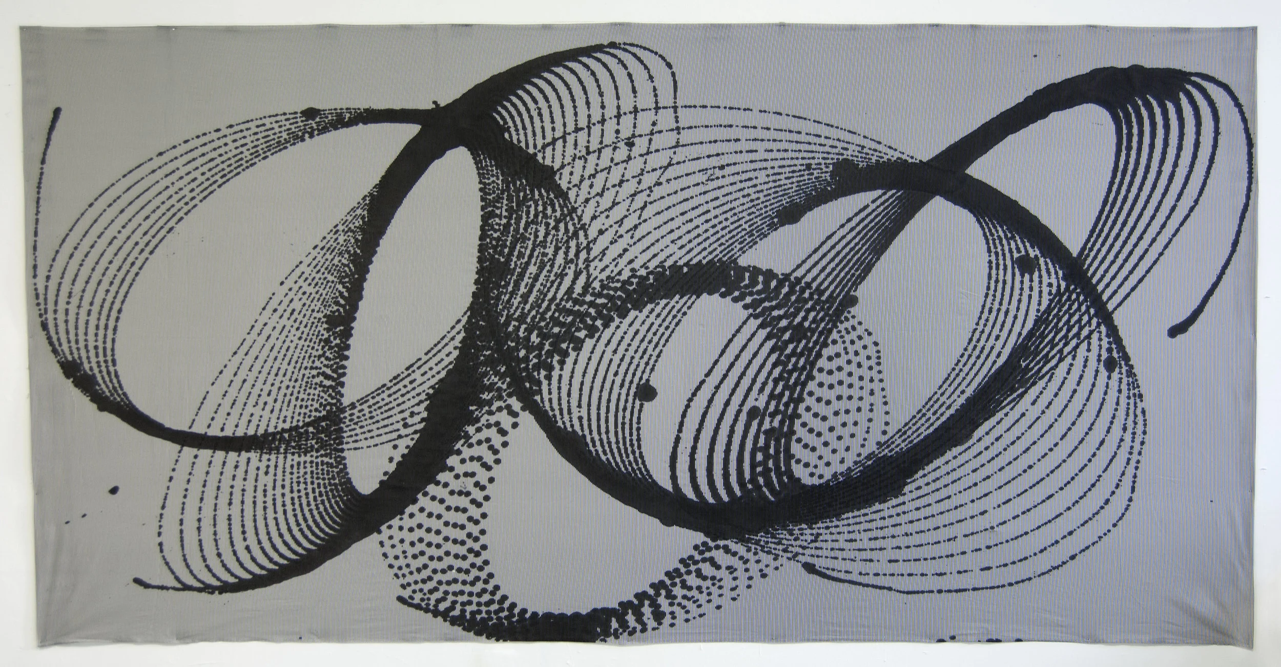 Multipass, 2010, Ink on fabric, 57" x 114"