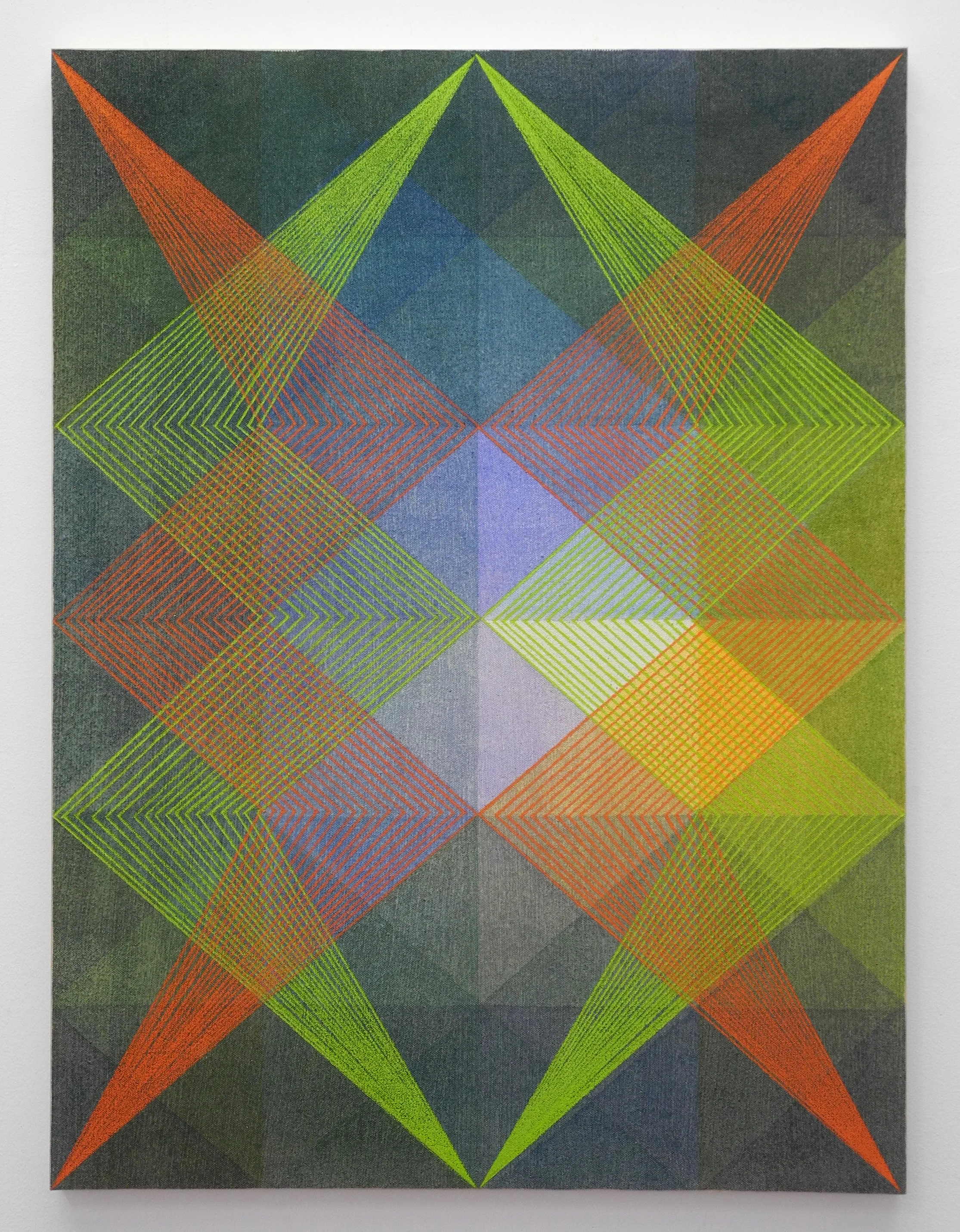 Serpents, 2018, Acrylic and colored pencil on canvas on board, 24" x 18"