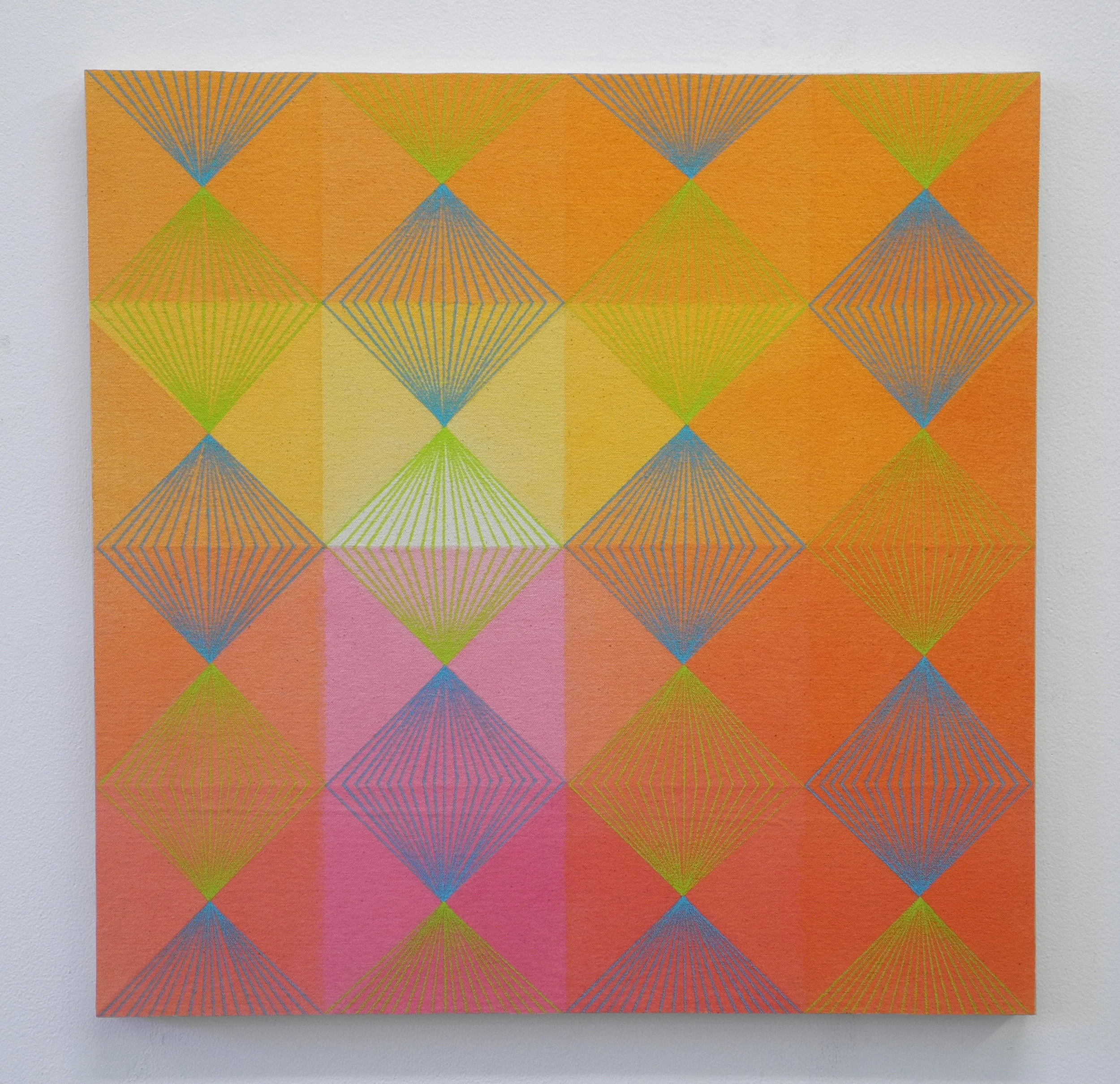 Uncertain Sunlight, 2017, Acrylic and colored pencil on canvas on board, 20" x 20"