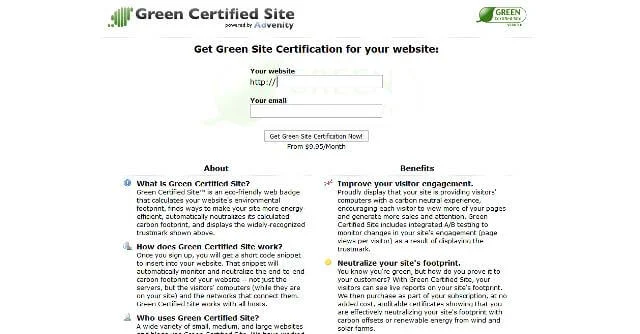 Greencertified site