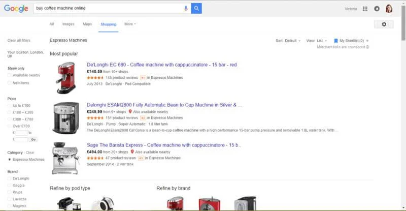 coffee machine google
