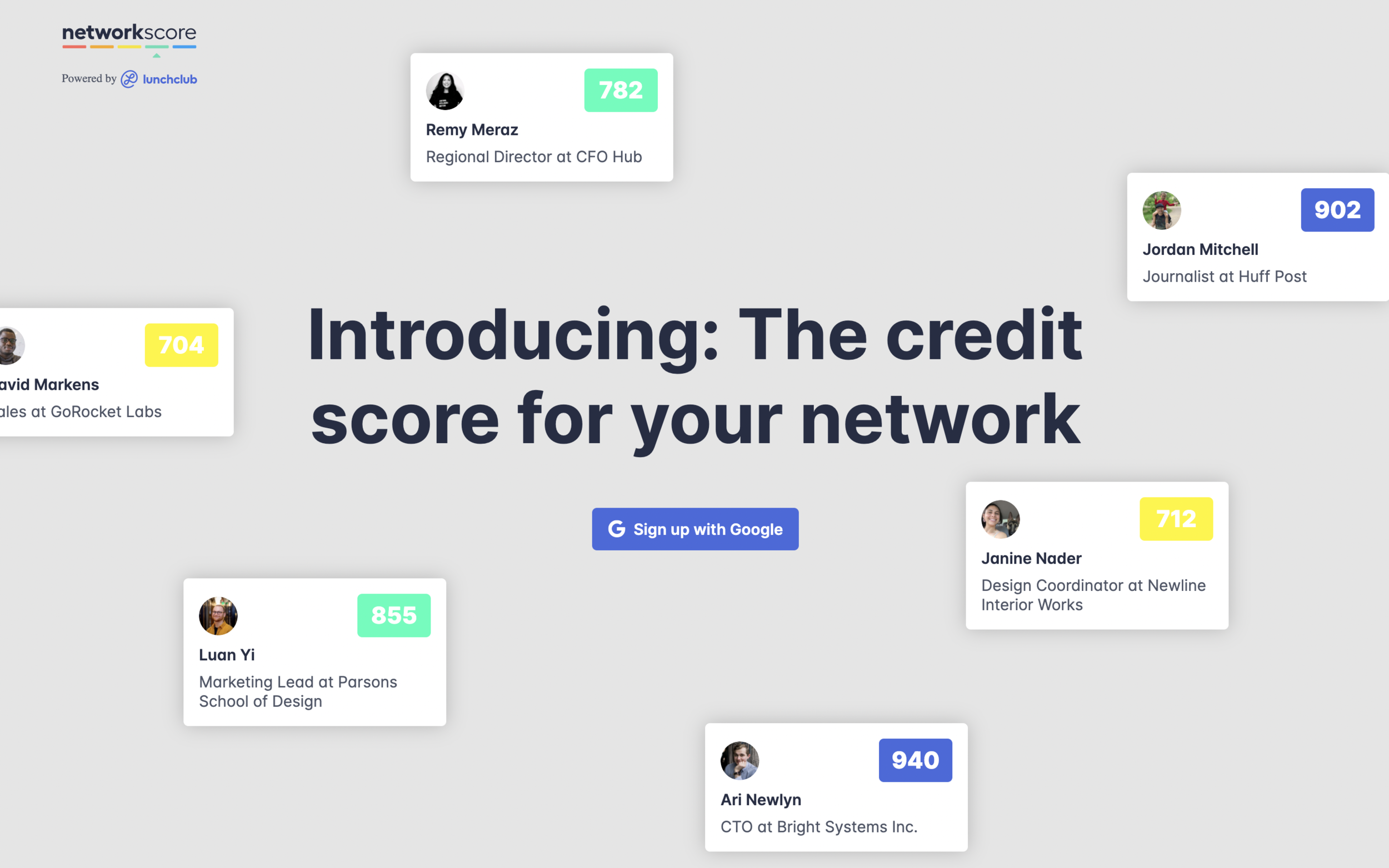 Lunchclub - Network Score