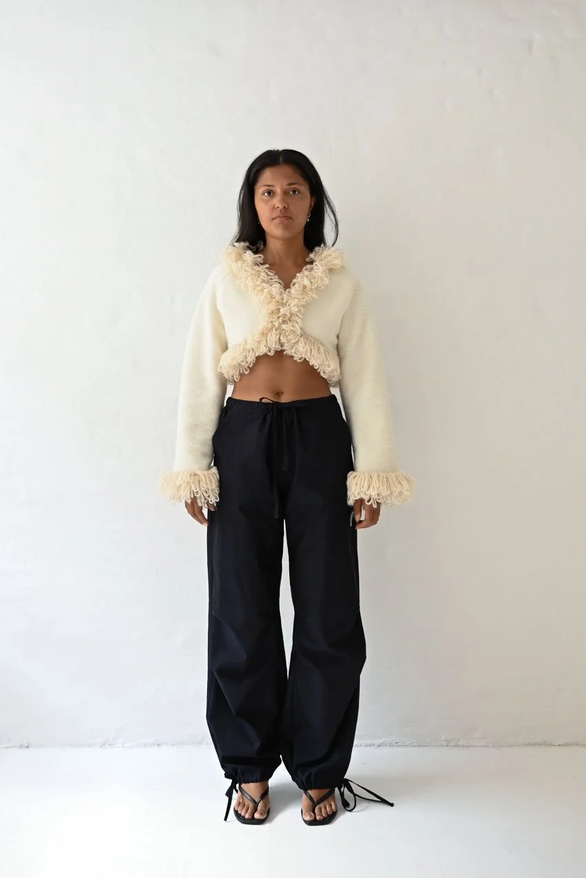 Fuzzy jacket off white