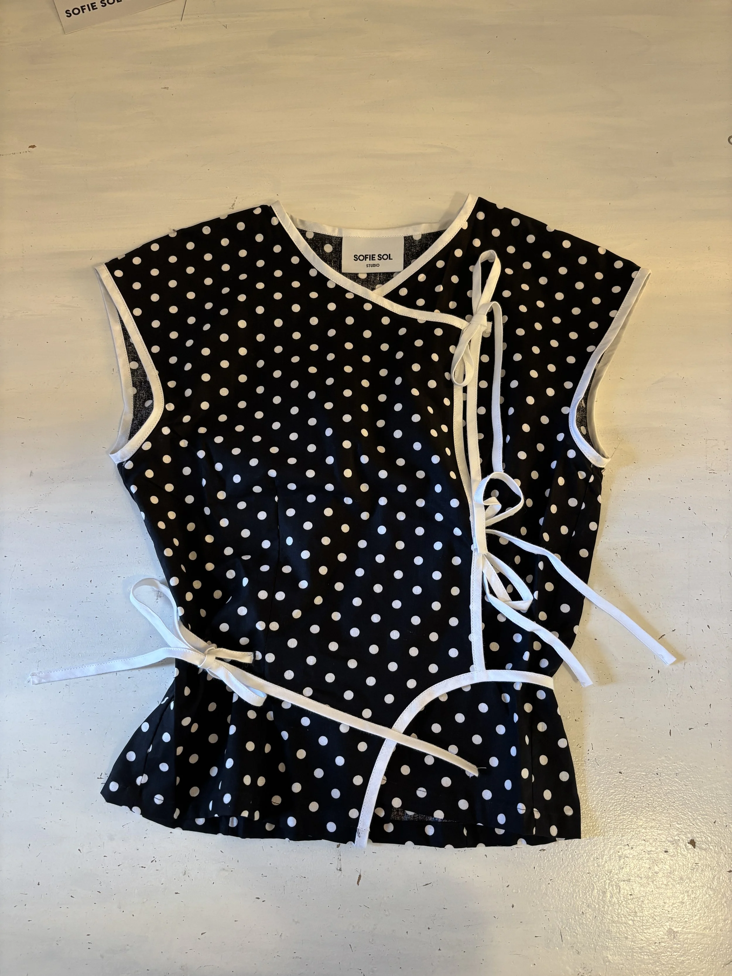 Gelato top polka black/white SMALL