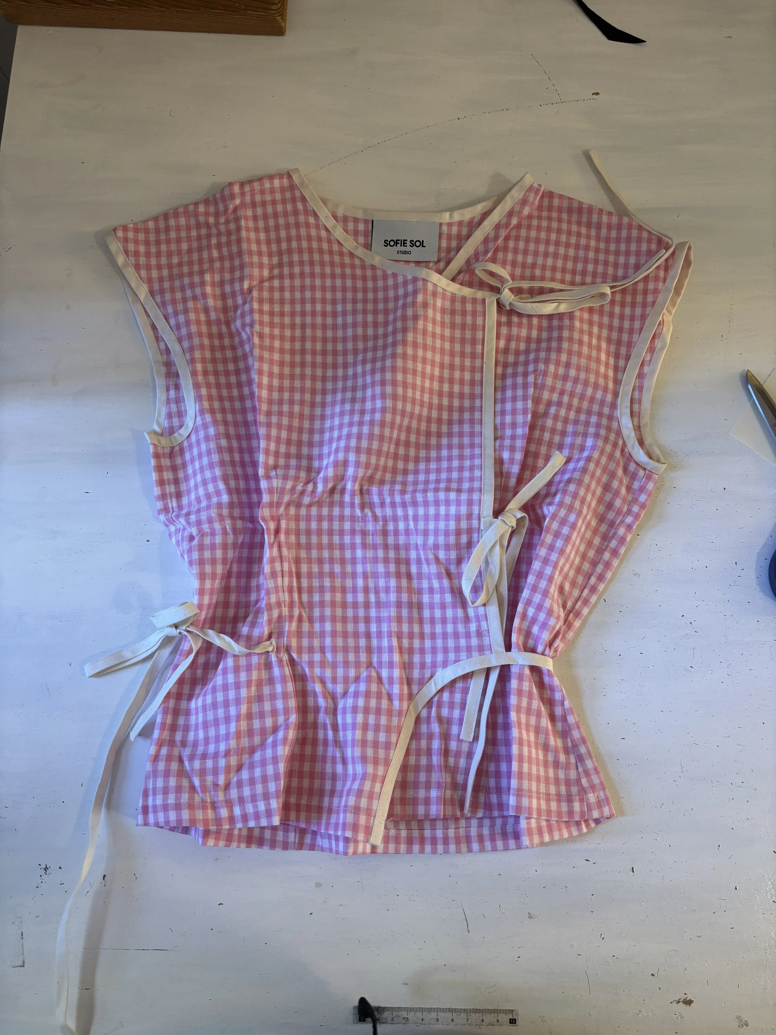 Gelato top gingham pink/white SMALL