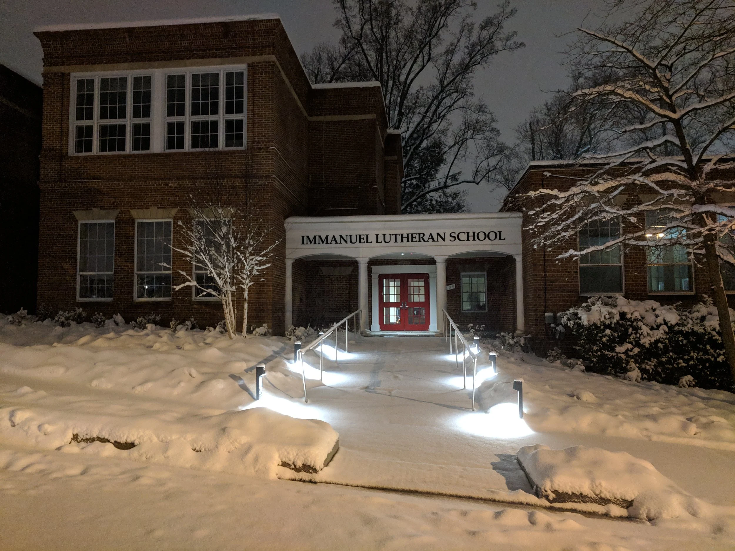School at Night – First Snow of 2019
