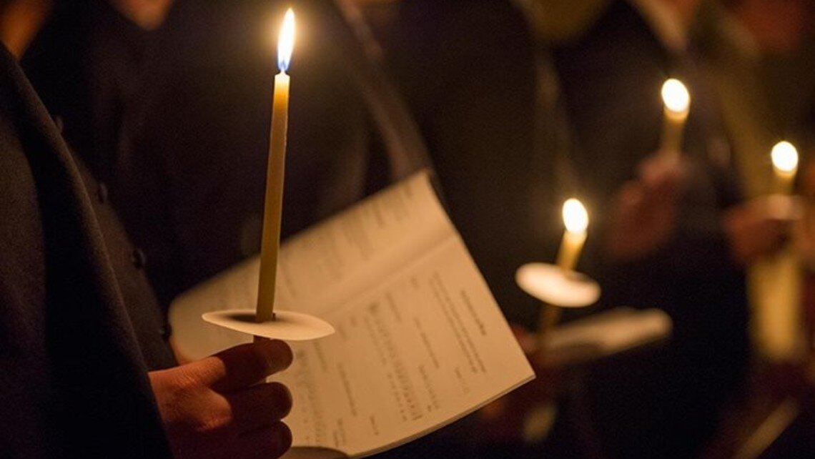 Holy Saturday: The Great Vigil of Easter, 8:00 p.m.  Begins outside the church (weather permitting) for the blessing of the Paschal Candle, followed by the Procession of Light; The Exsultet is sung; the History of Redemption is read; concluding with…