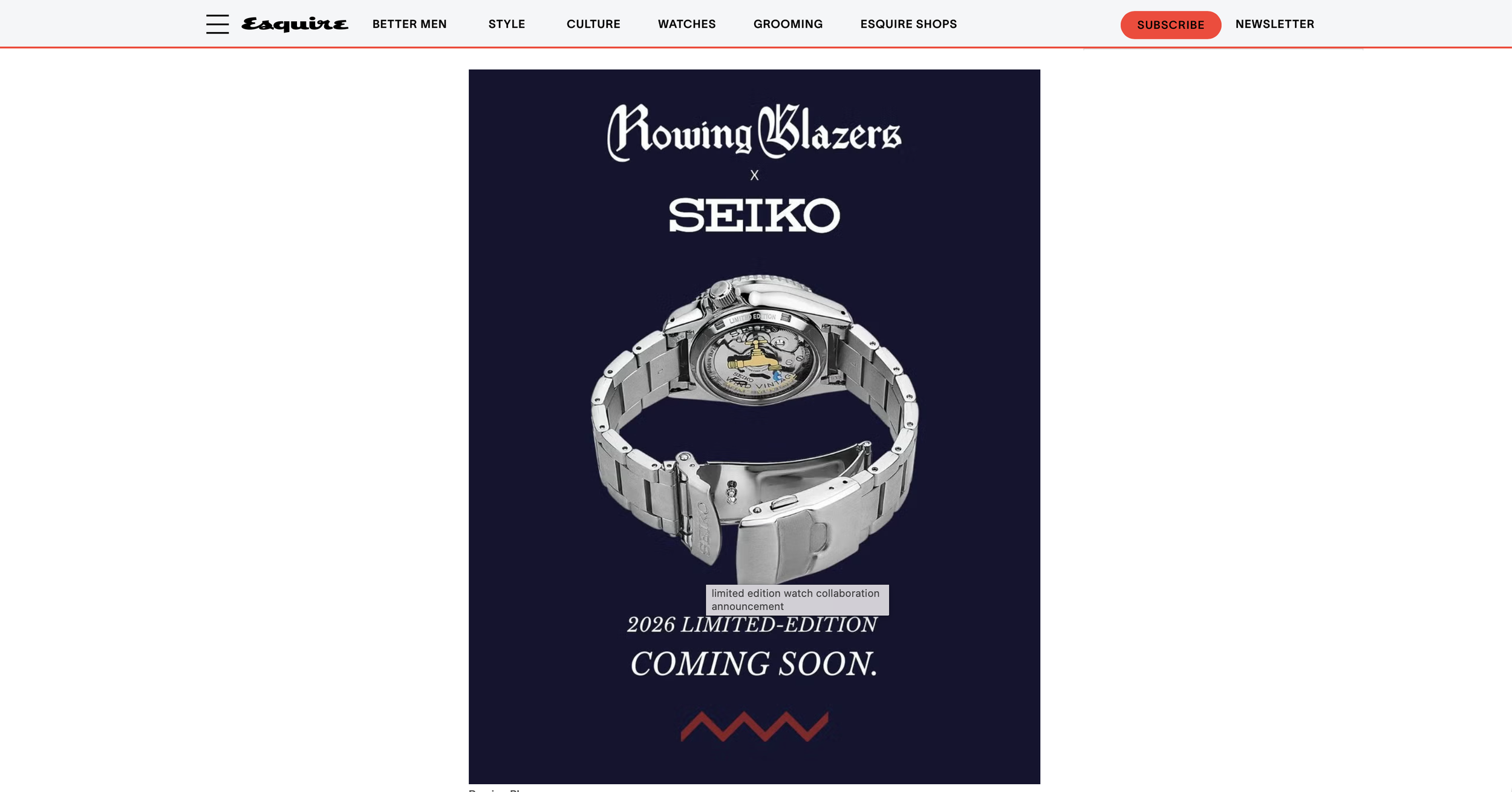 Esquire: Rowing Blazers Just Teased a New and Very Affordable Seiko Collab Watch (With a Twist)
