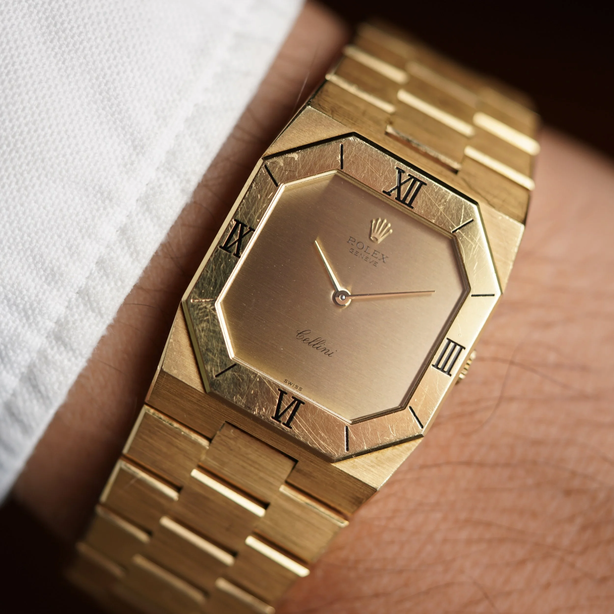 Rolex Cellini Reference 4350 In 18K YG W/ Papers Unpolished