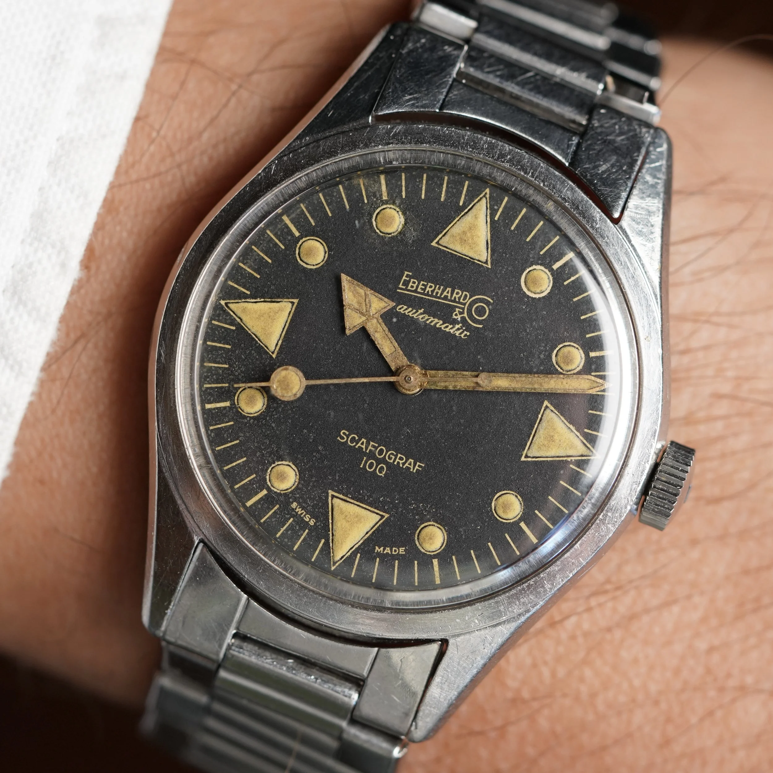 Eberhard Scafograf 100 Unpolished w/ Box