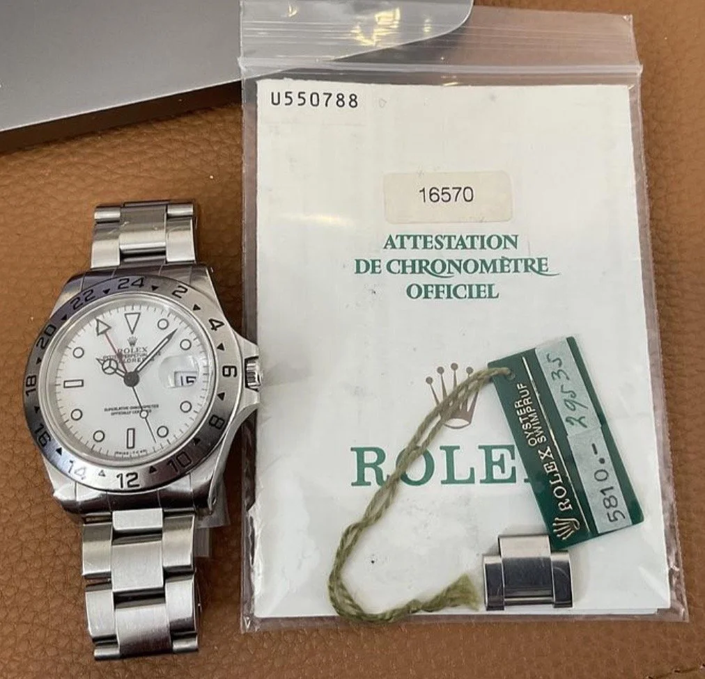 Rolex Explorer II Reference 16570 Unpolished w/ Papers — Wind Vintage