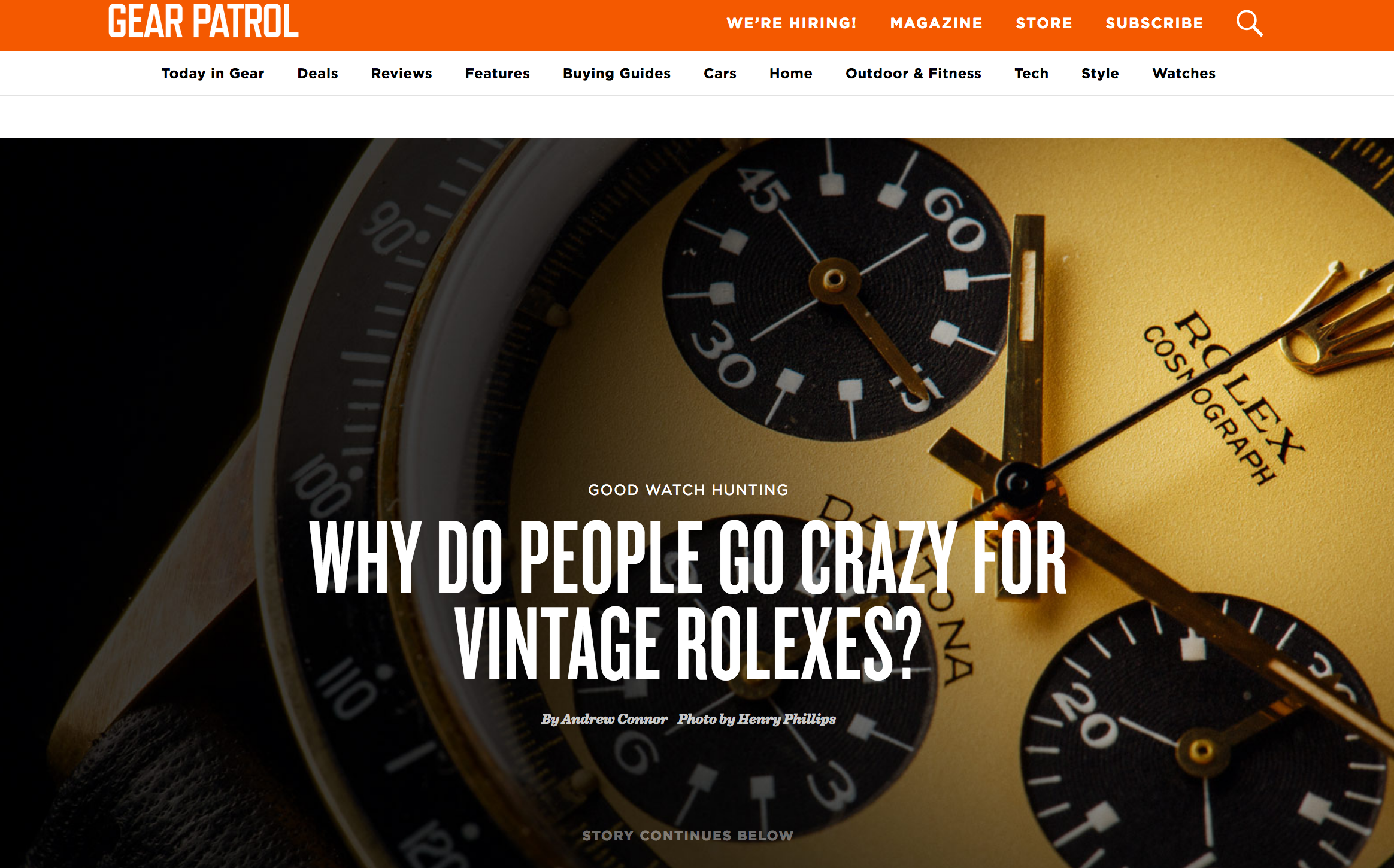 Gear Patrol: Eric Wind on Why People Go Crazy for Vintage Rolexes