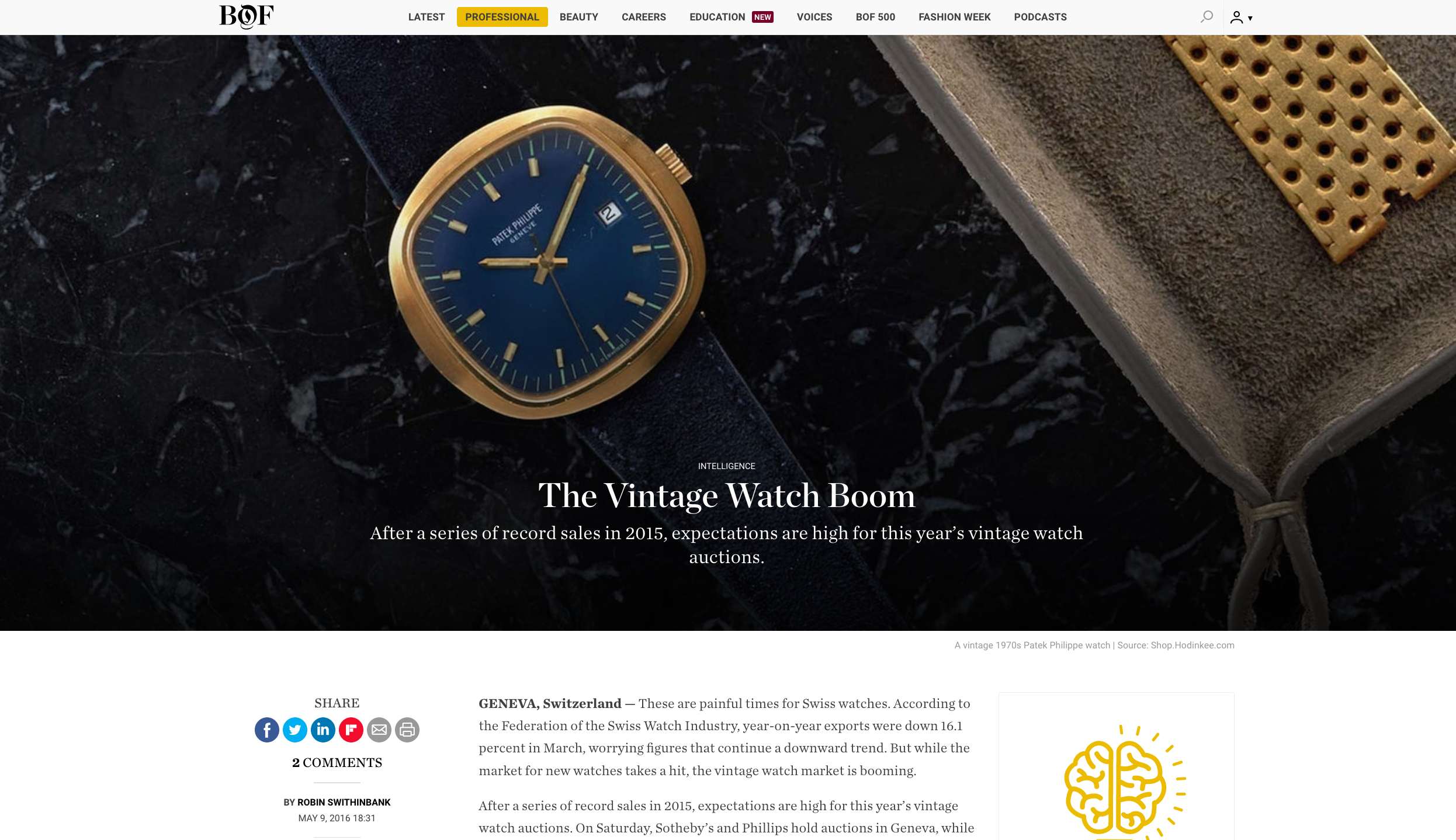 Business of Fashion: Eric Wind on The Vintage Watch Boom