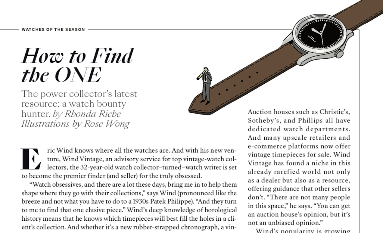 Departures Magazine: Profile of Eric Wind, Watch Bounty Hunter