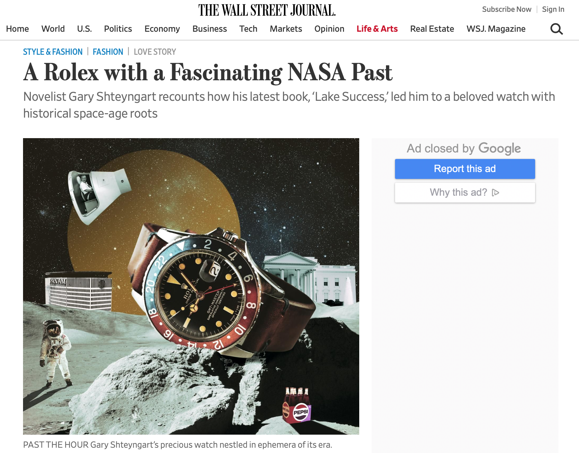 Wall Street Journal: Gary Shteyngart on his Rolex GMT-Master found by Eric Wind