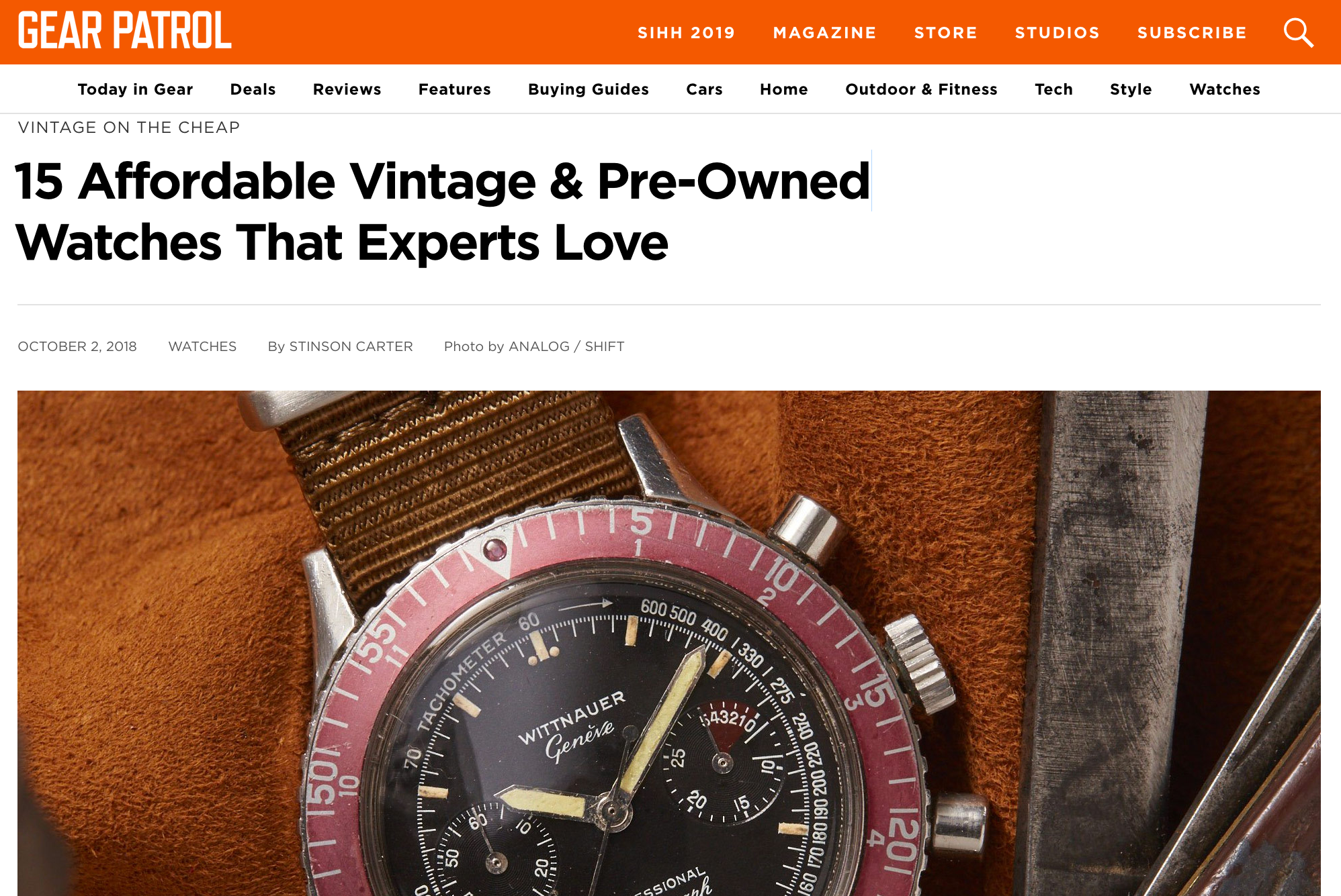 Gear Patrol: Eric Wind on Affordable Vintage Watches He Loves