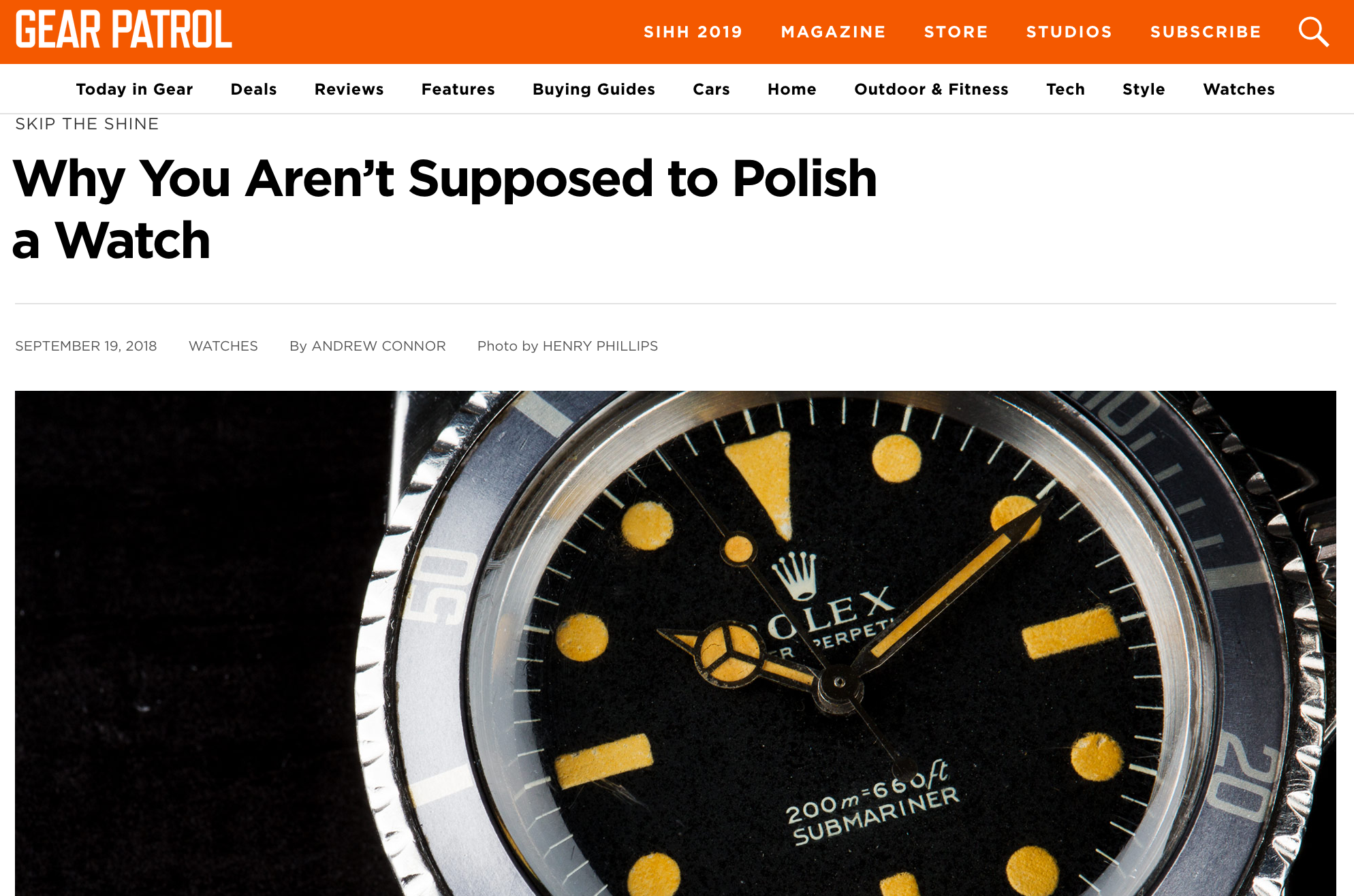 Gear Patrol: Eric Wind on Why You Aren't Supposed to Polish a Watch