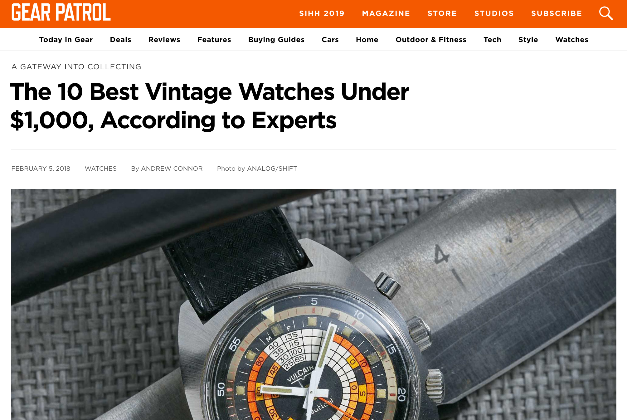Gear Patrol: Eric Wind on the Best Vintage Watches Under $1,000