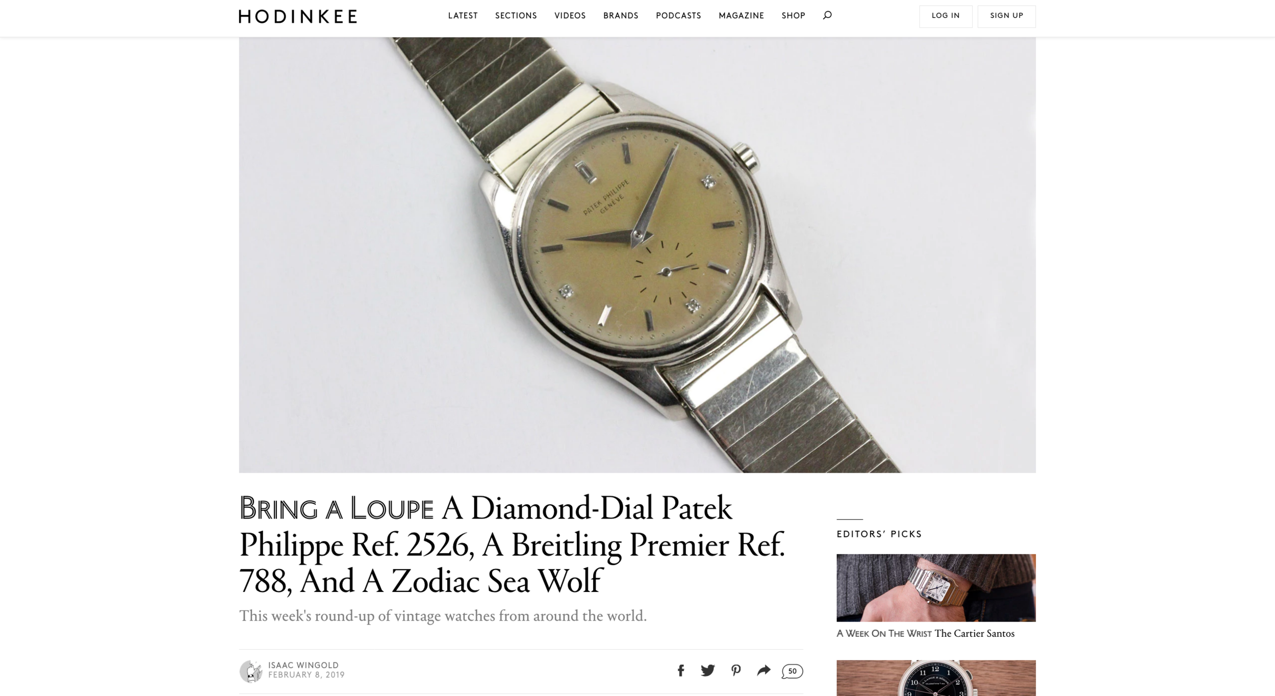 HODINKEE: Wind Vintage Patek Philippe reference 2526 in White Gold in 'Bring A Loupe'