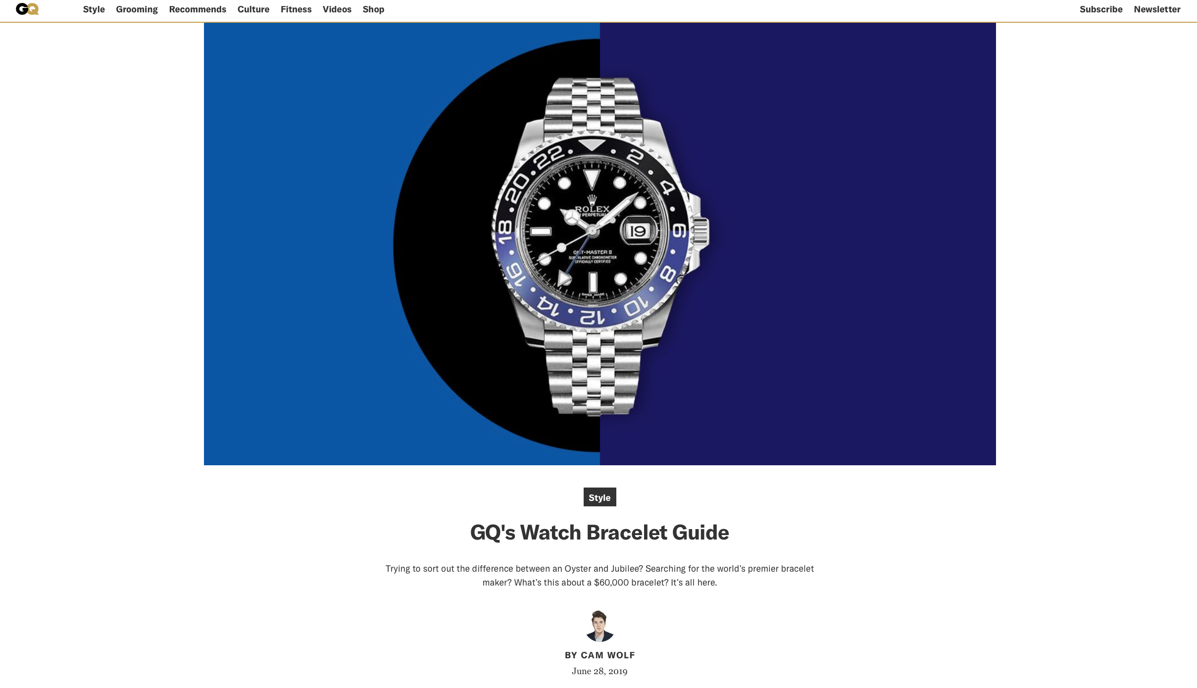 GQ: Eric Wind in GQ's Watch Bracelet Guide