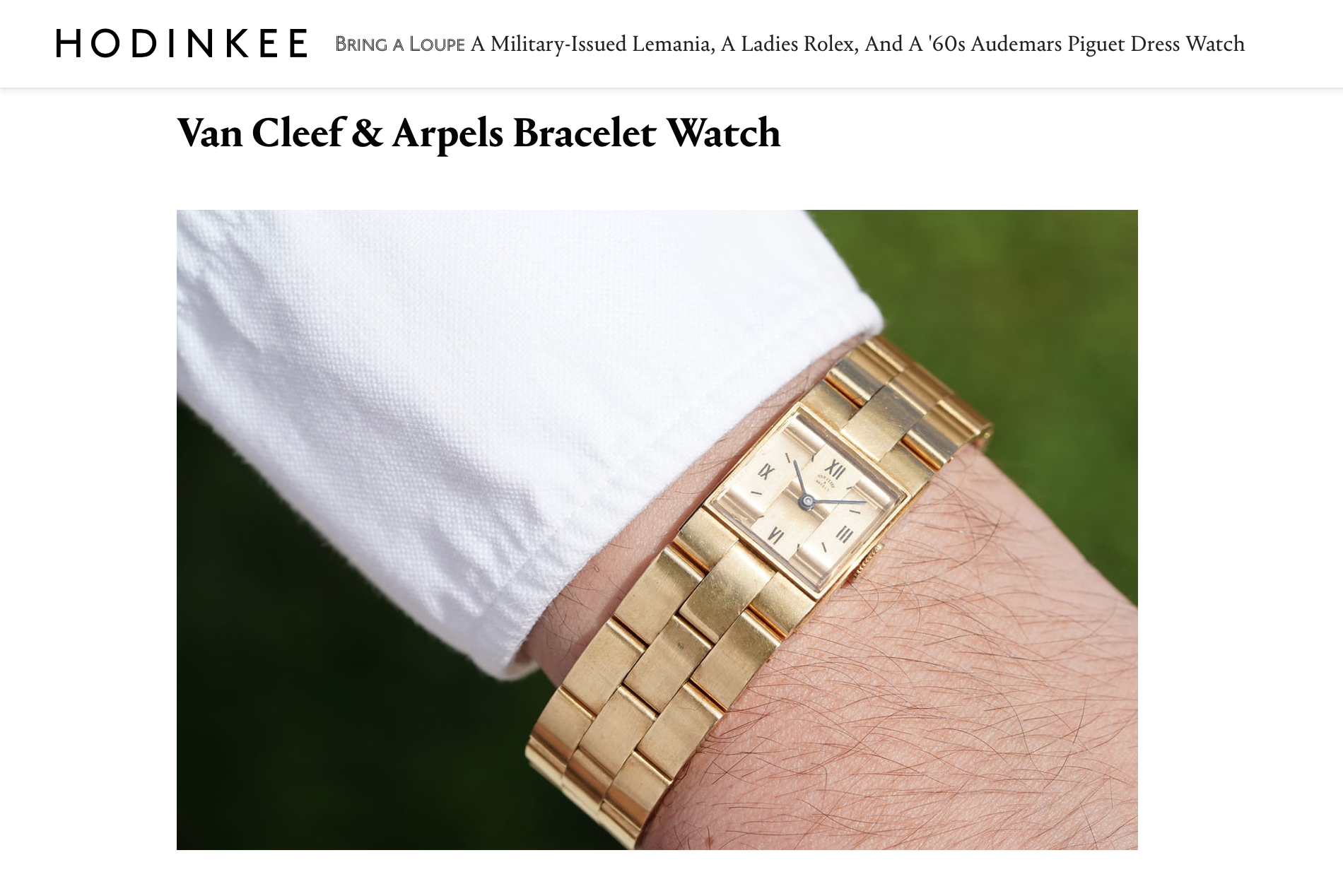 HODINKEE: Wind Vintage's Van Cleef &amp; Arpels Bracelet Watch In Bring A Loupe