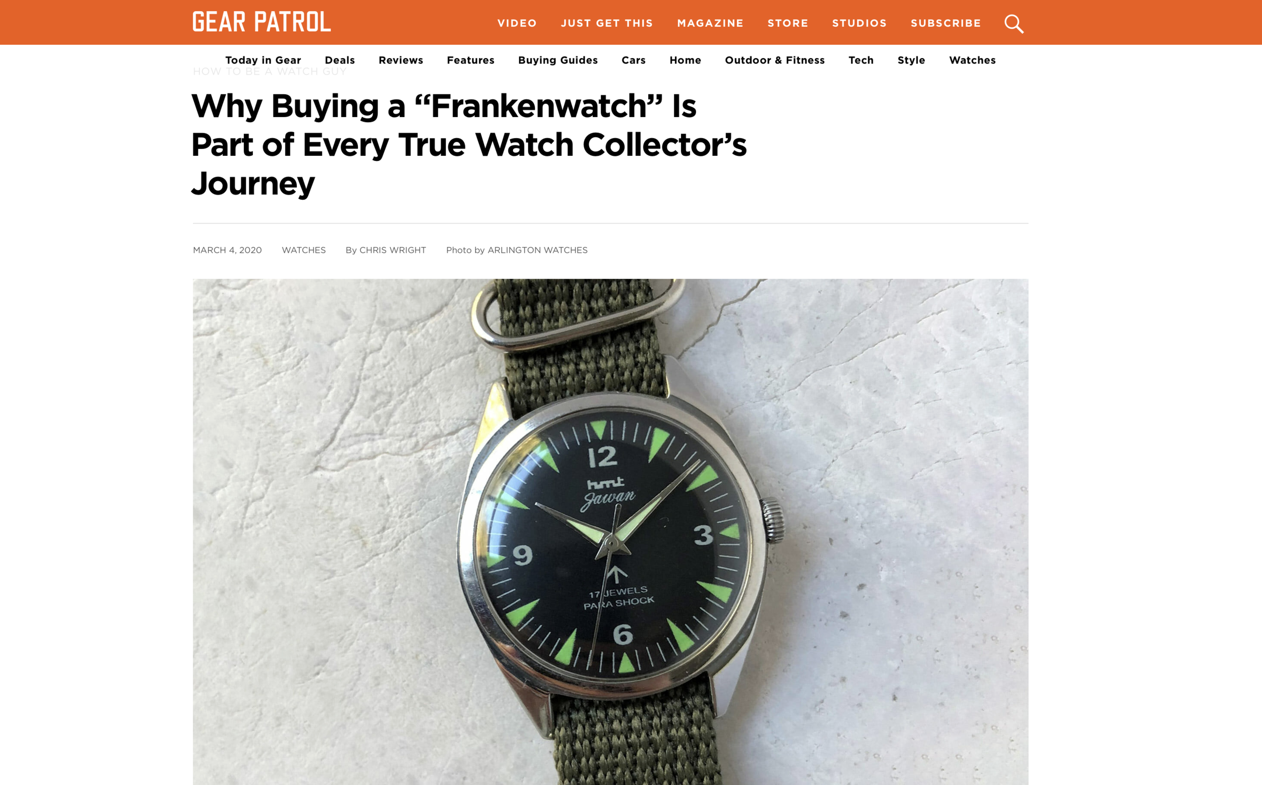 Gear Patrol: Eric Wind is quoted on The Journey of Watch Collecting 