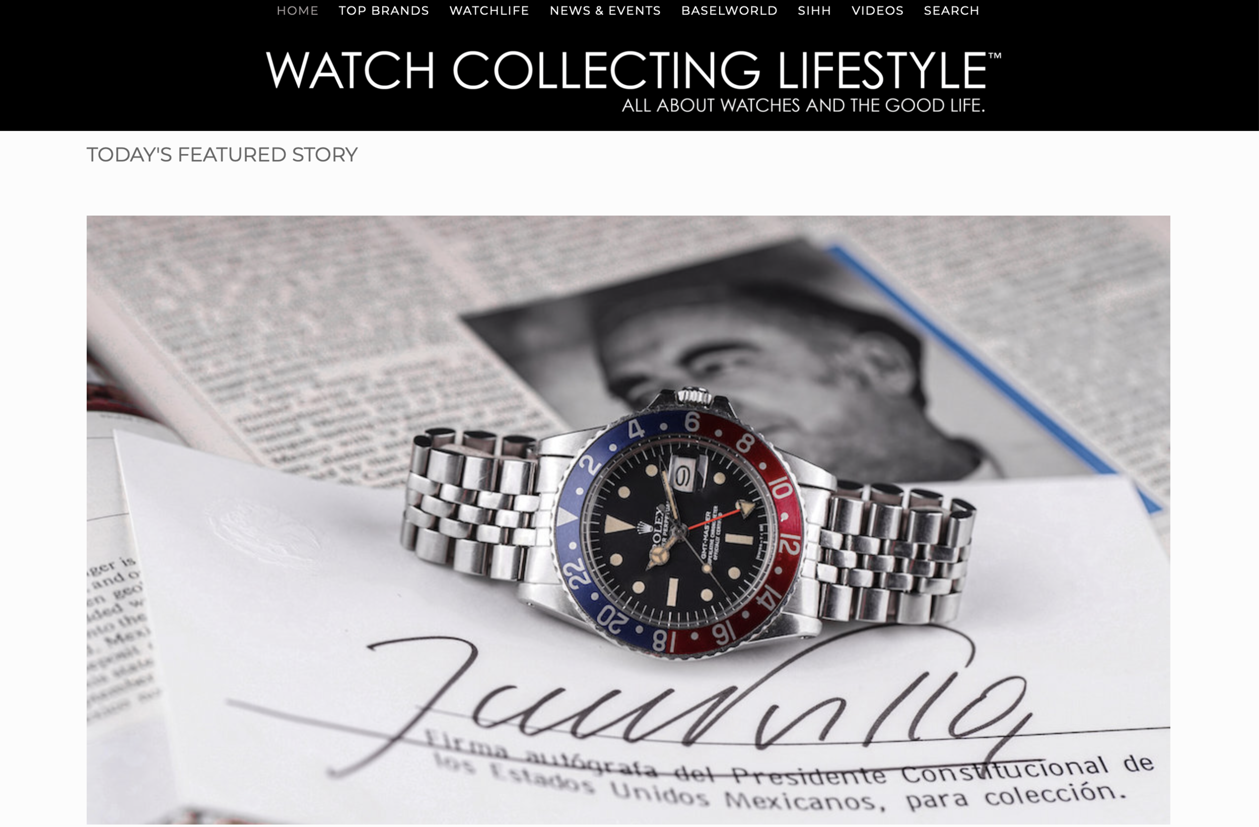 Watch Collecting Lifestyle: Featuring Wind Vintage's Rolex GMT-Master Owned By President López Portillo Of Mexico