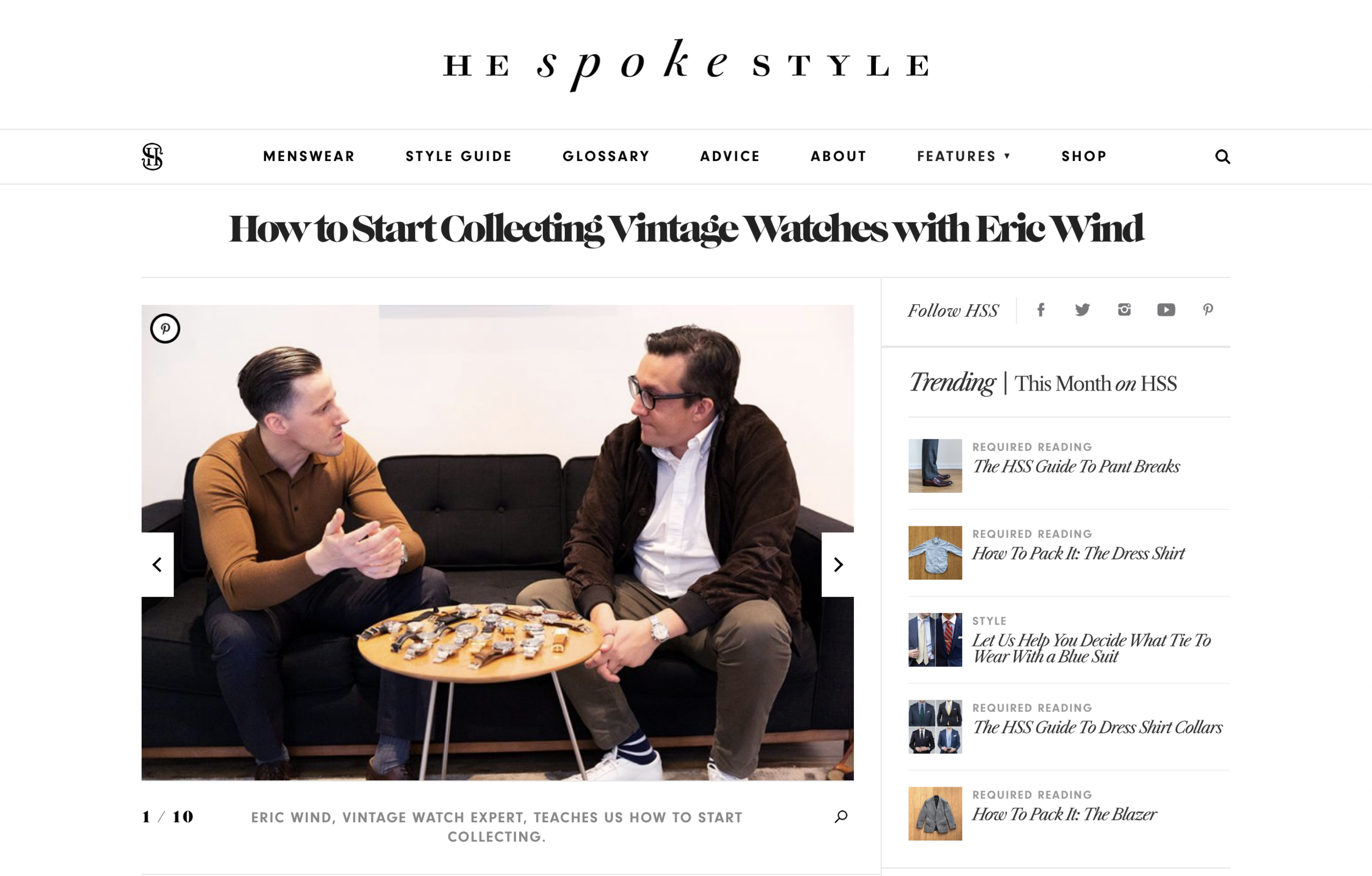 He Spoke Style: Eric Wind on How to Start Collecting Vintage Watches 