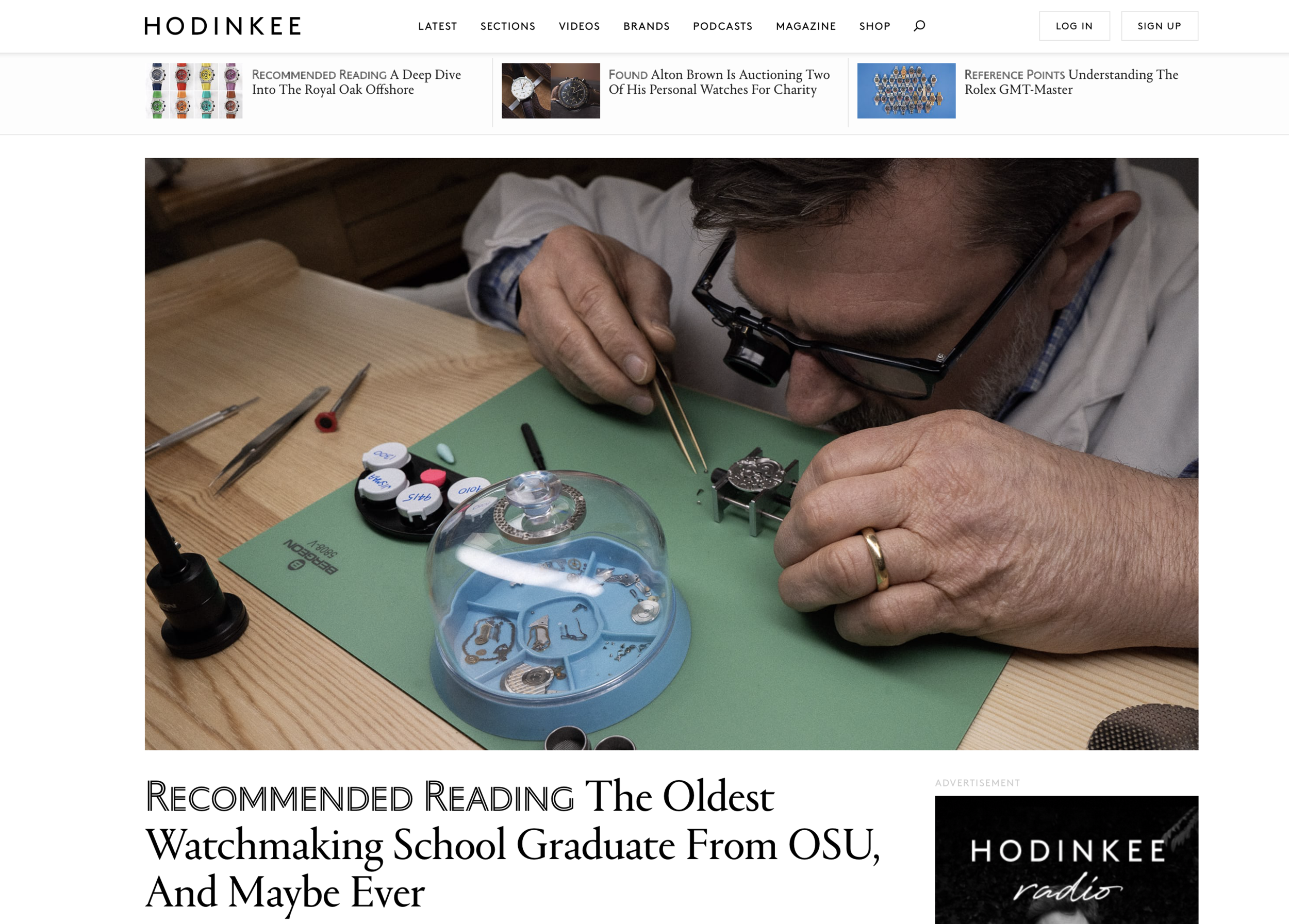 HODINKEE: Eric Wind featured in Interview with Watchmaker Jerry Tate