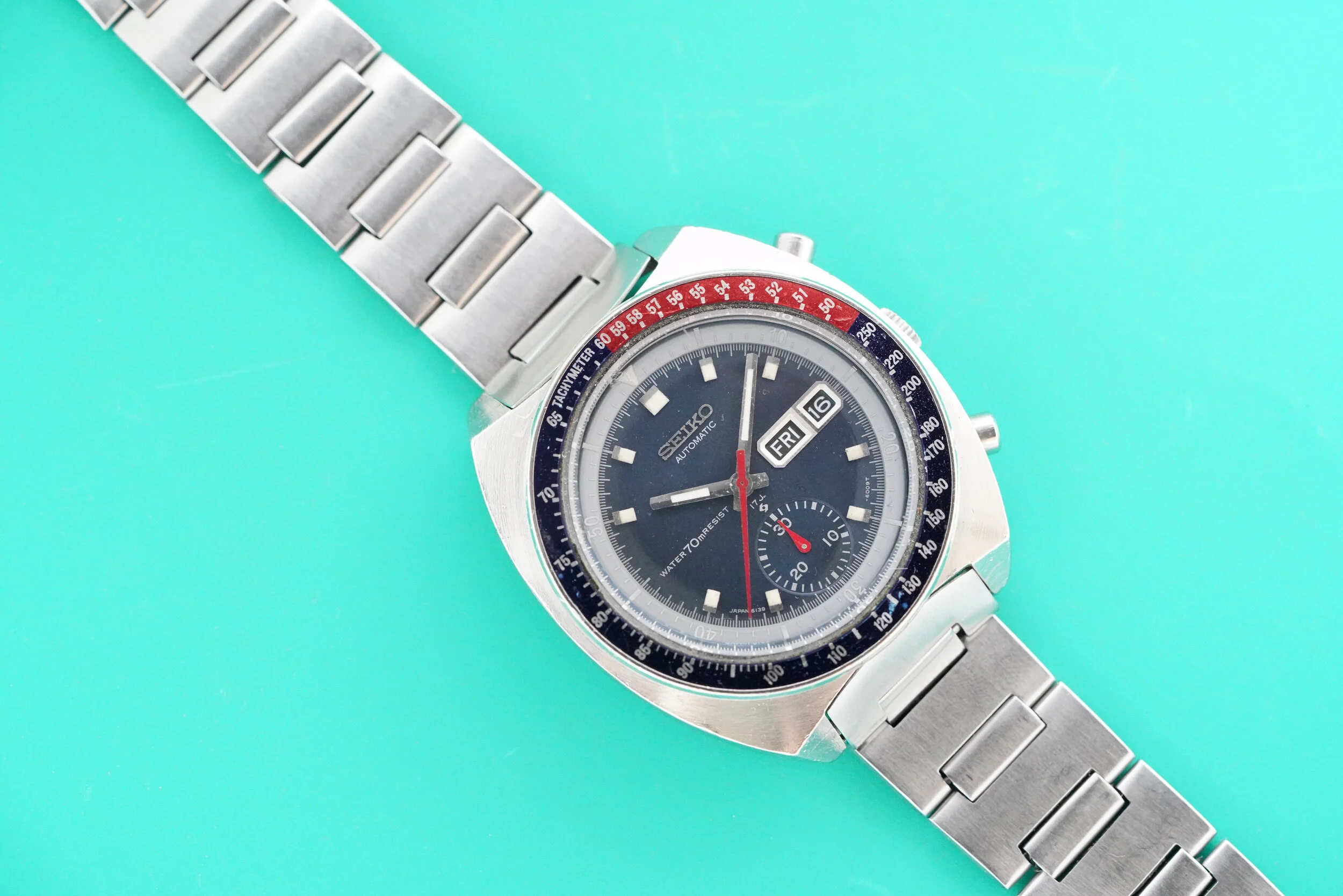 SEIKO POGUE Vintage automatic chronograph watch 1977 Cal. 6139B JAPAN J  Ref. 6139-6002 PEPSI BEZEL *** PRECIOUS *** Seiko Vintage watches -  Watches83