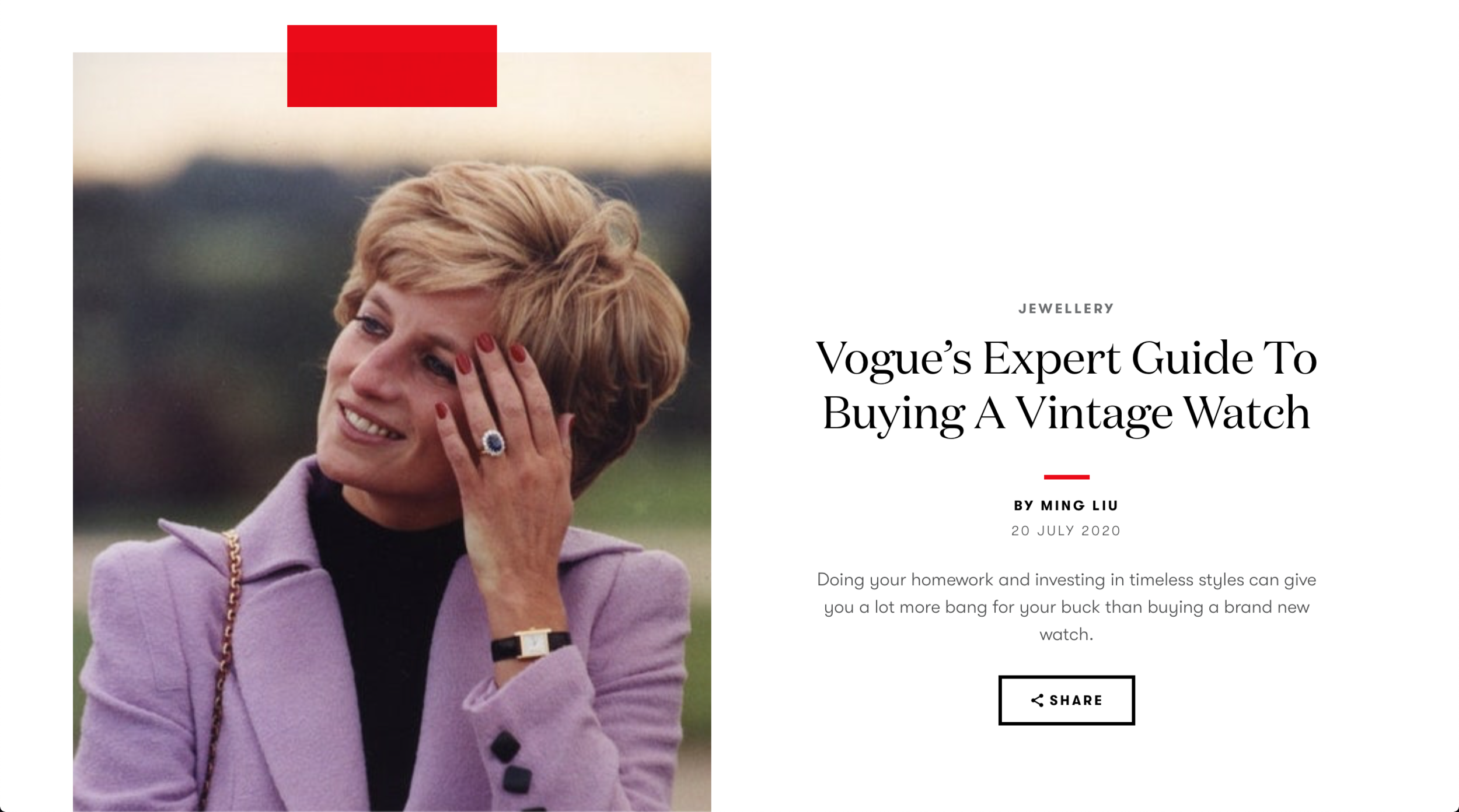 Vogue: Eric Wind is Featured Regarding the Expert Guide to Buying a Vintage Watch