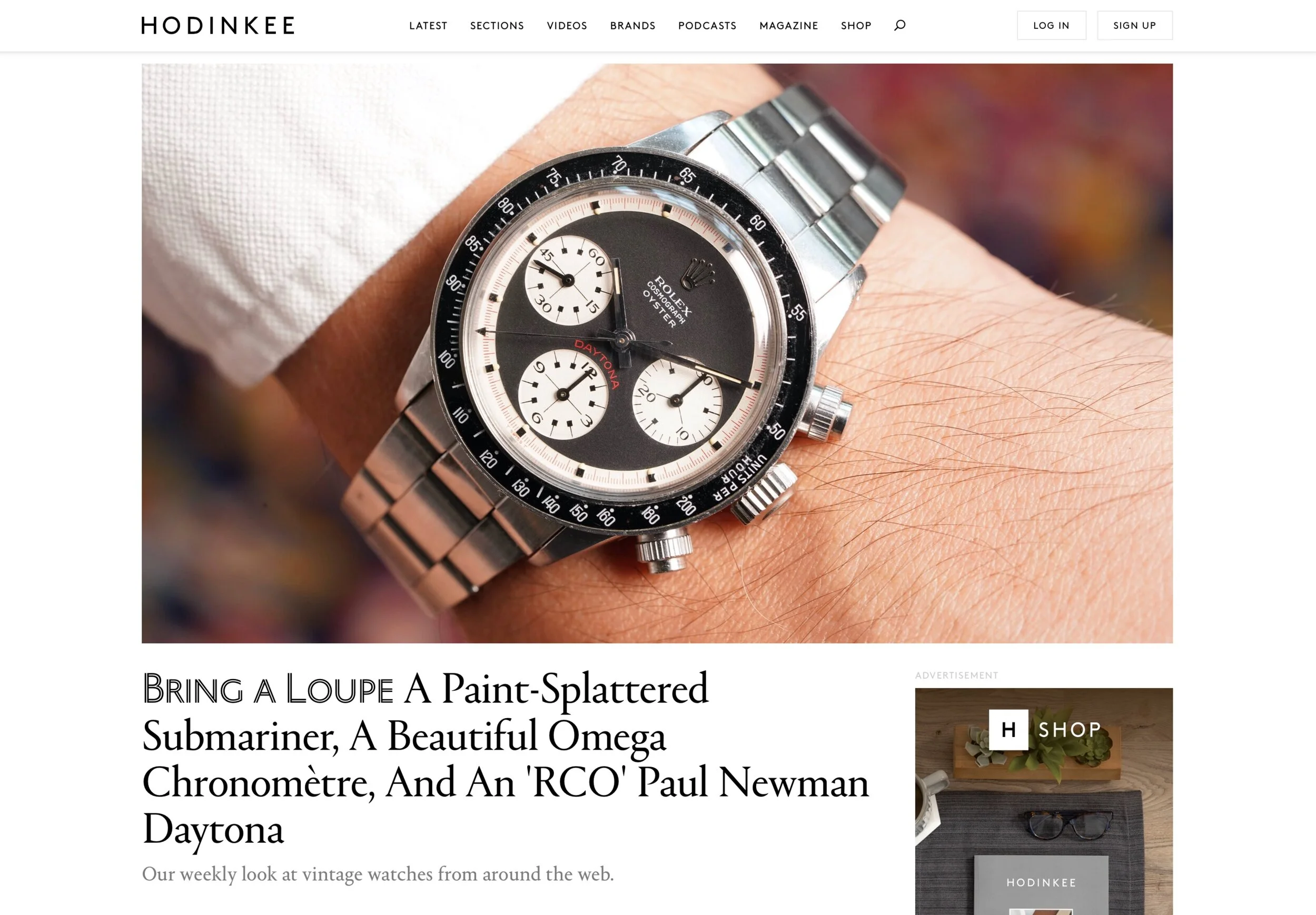 HODINKEE: Wind Vintage's Rolex 'Paul Newman' 'RCO' Daytona 6263 In Bring A Loupe 