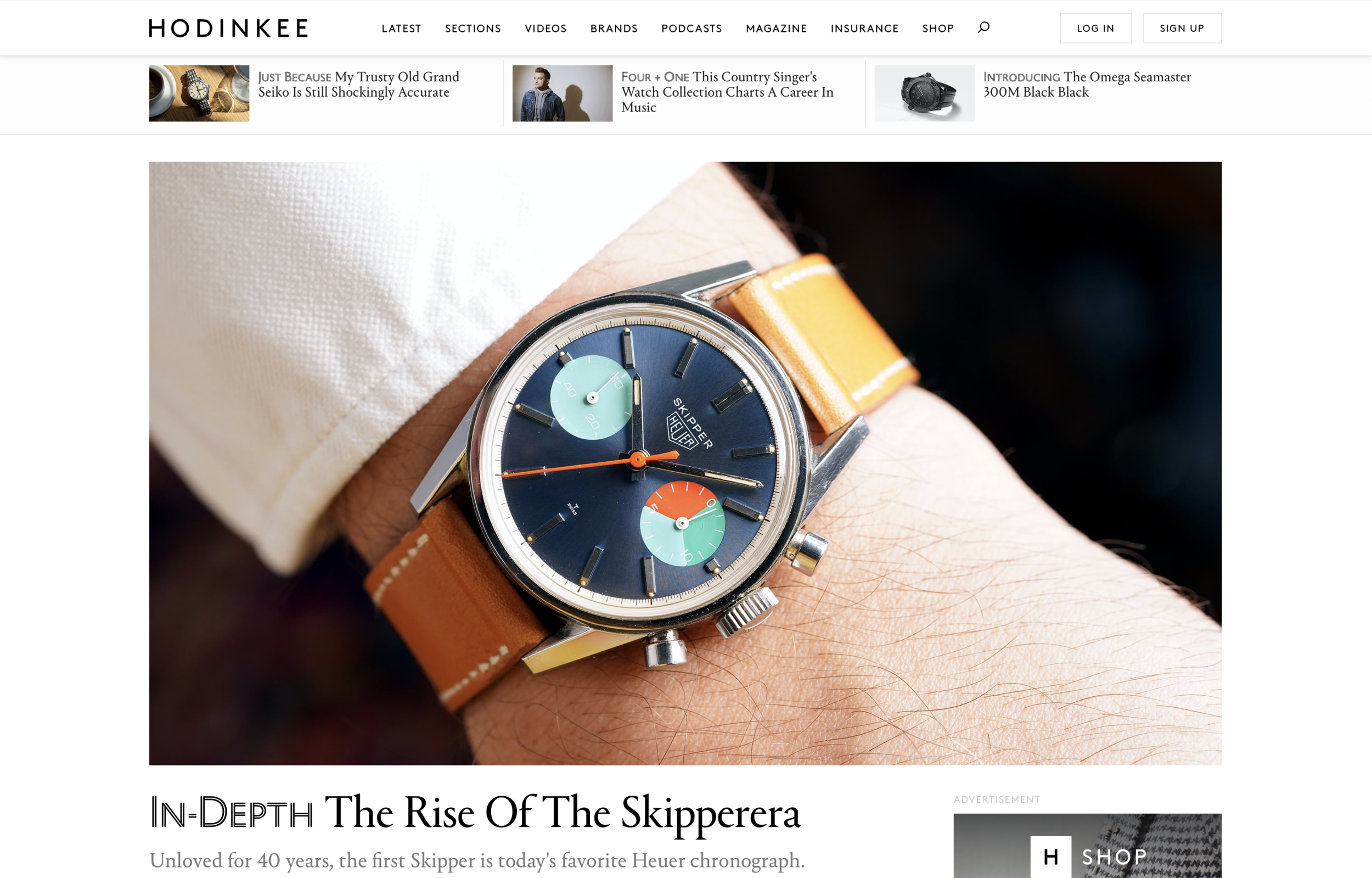 HODINKEE: Eric Wind Quoted Regarding The Rise Of The Heuer Skipperera