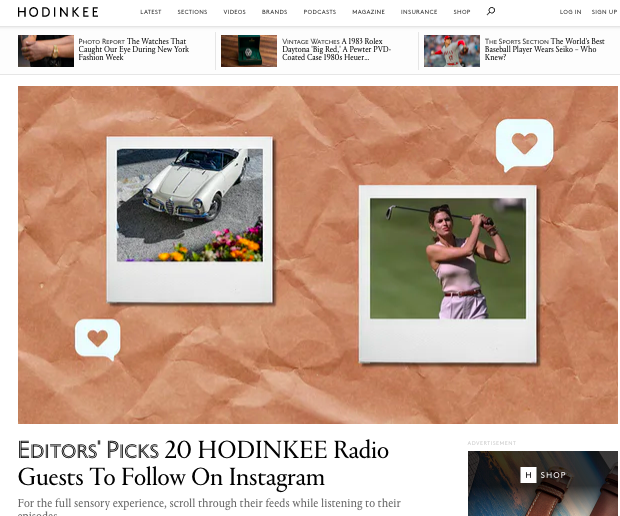 HODINKEE: Eric Wind Included in Top 20 HODINKEE Radio Guests To Follow On Instagram