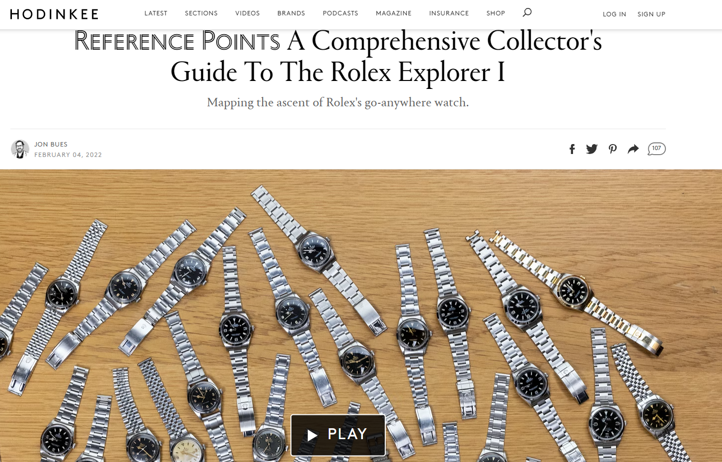 HODINKEE: Eric Wind Featured in Reference Points on the Rolex Explorer I