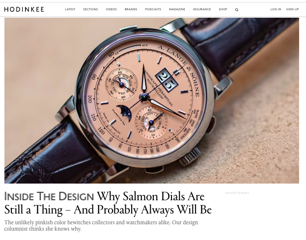 HODINKEE: Eric Wind Quoted On Salmon Dials