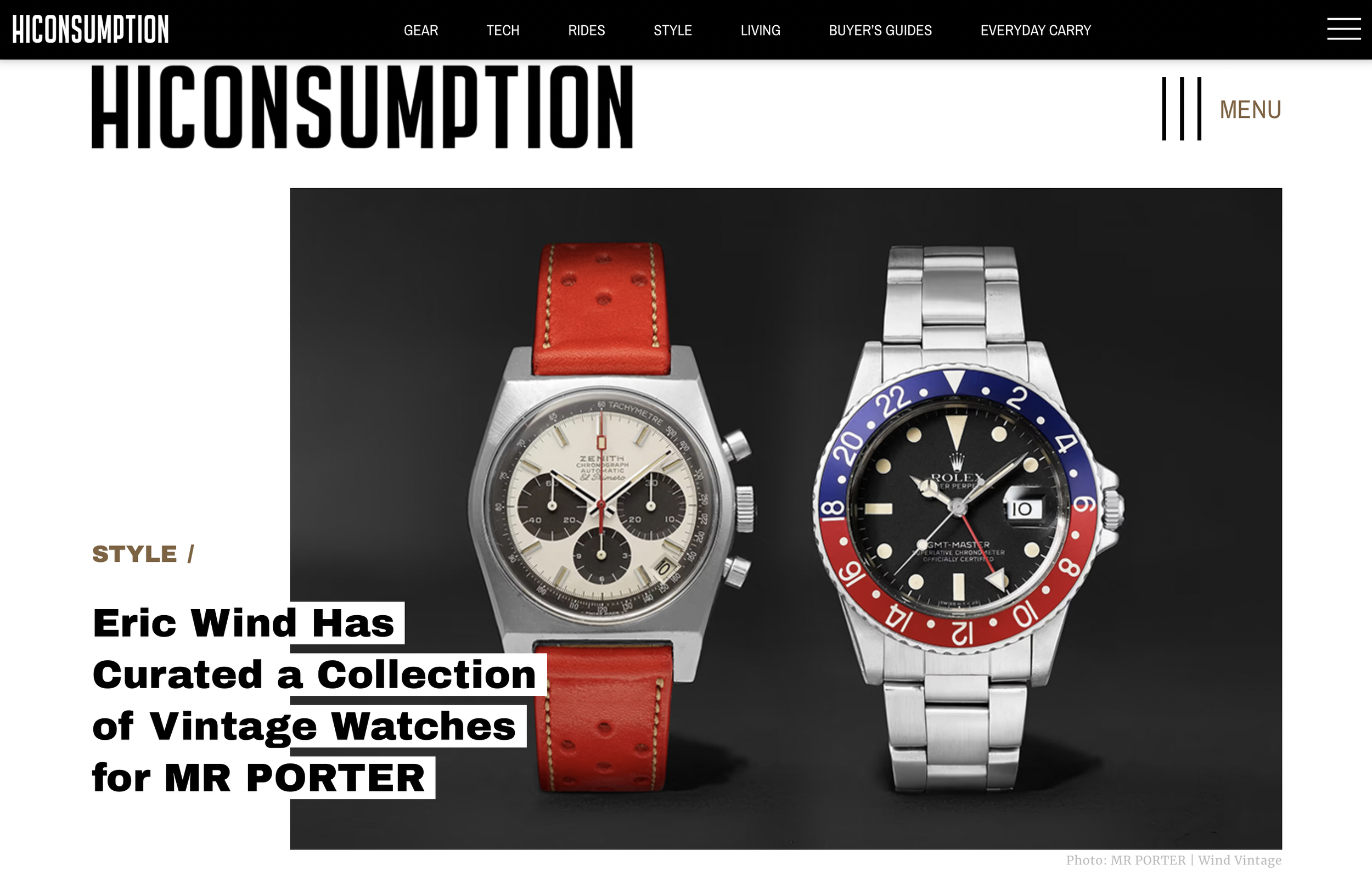 HICONSUMPTION: Eric Wind Has Curated a Collection of Vintage Watches for Mr Porter