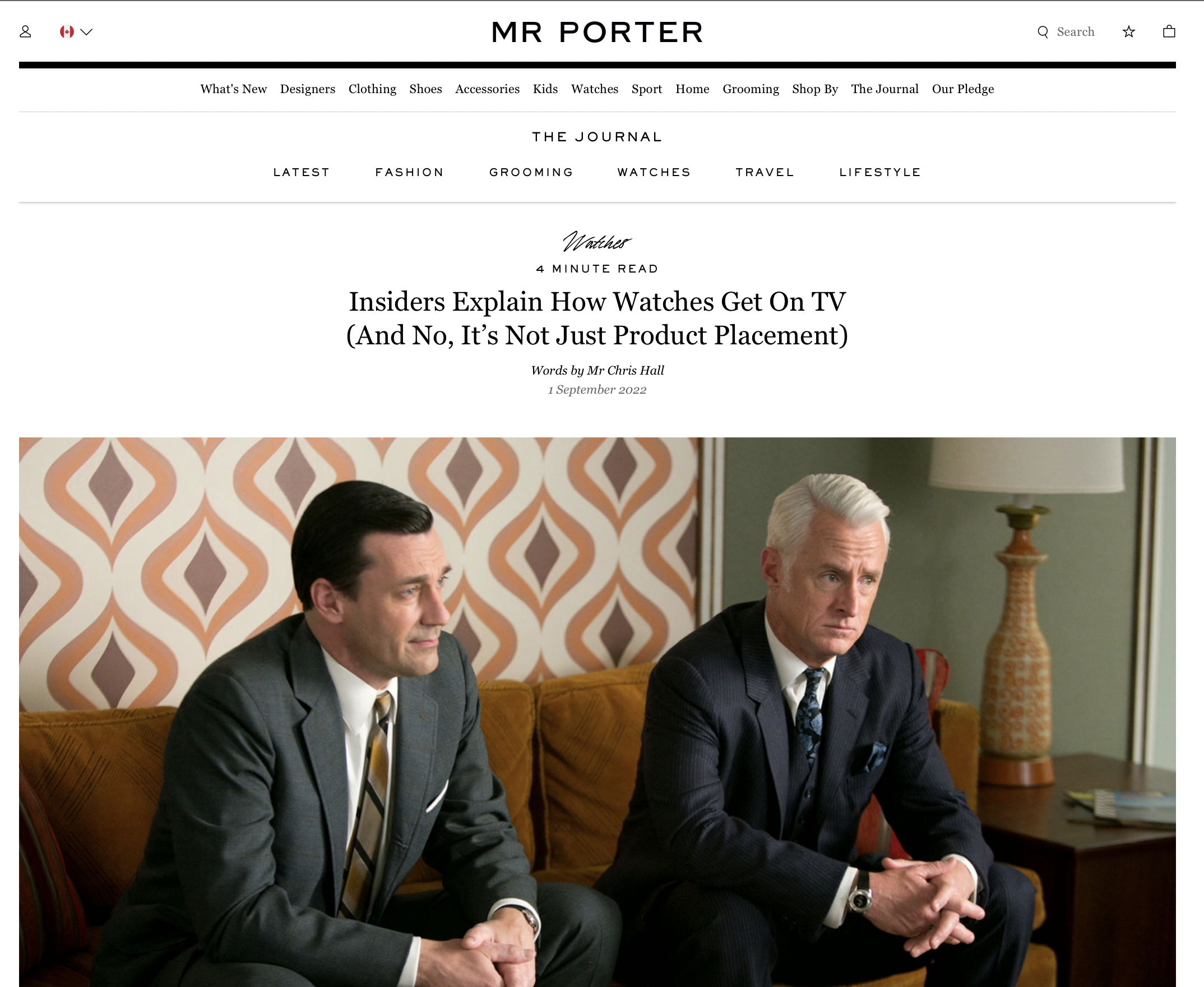 MR PORTER: Insiders Explain How Watches Get On TV 