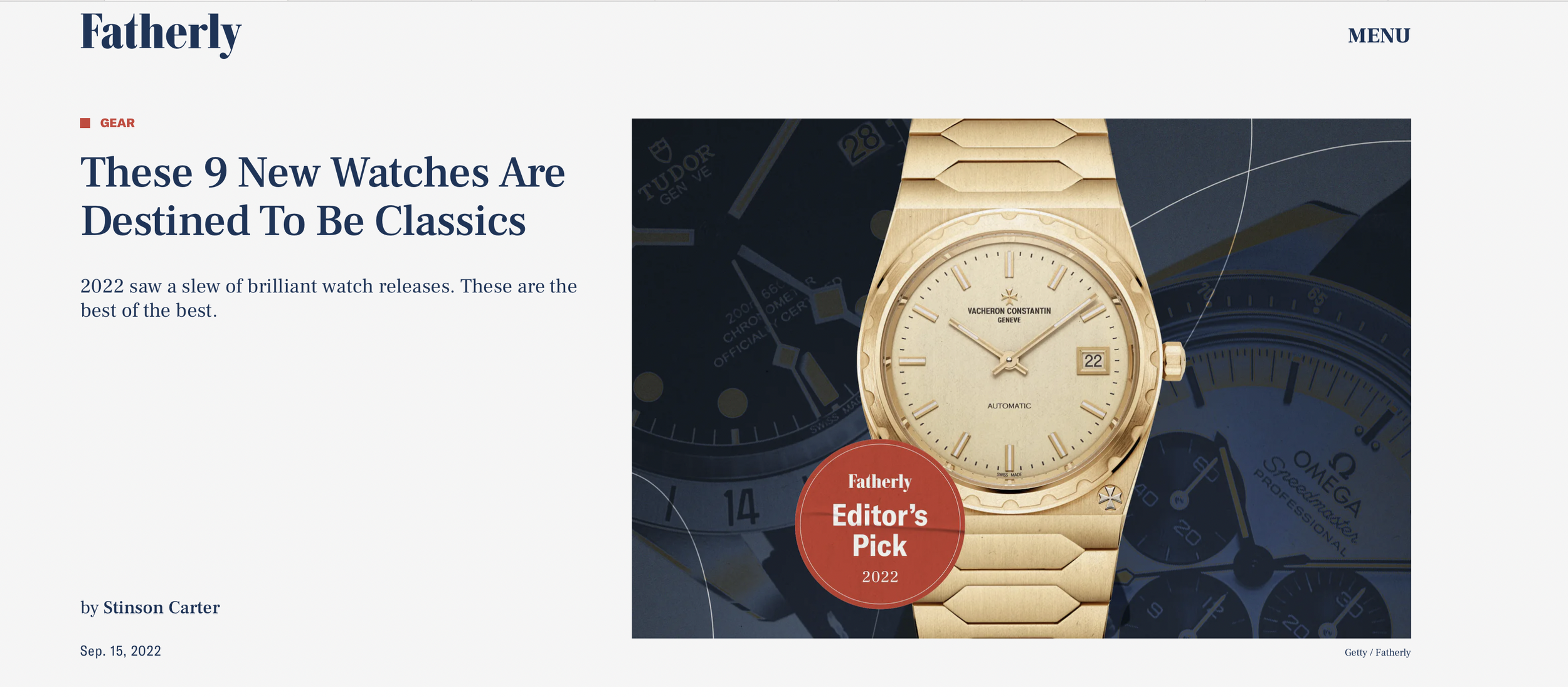 Fatherly: Eric Wind Quoted On Watches Destined To Be Classics