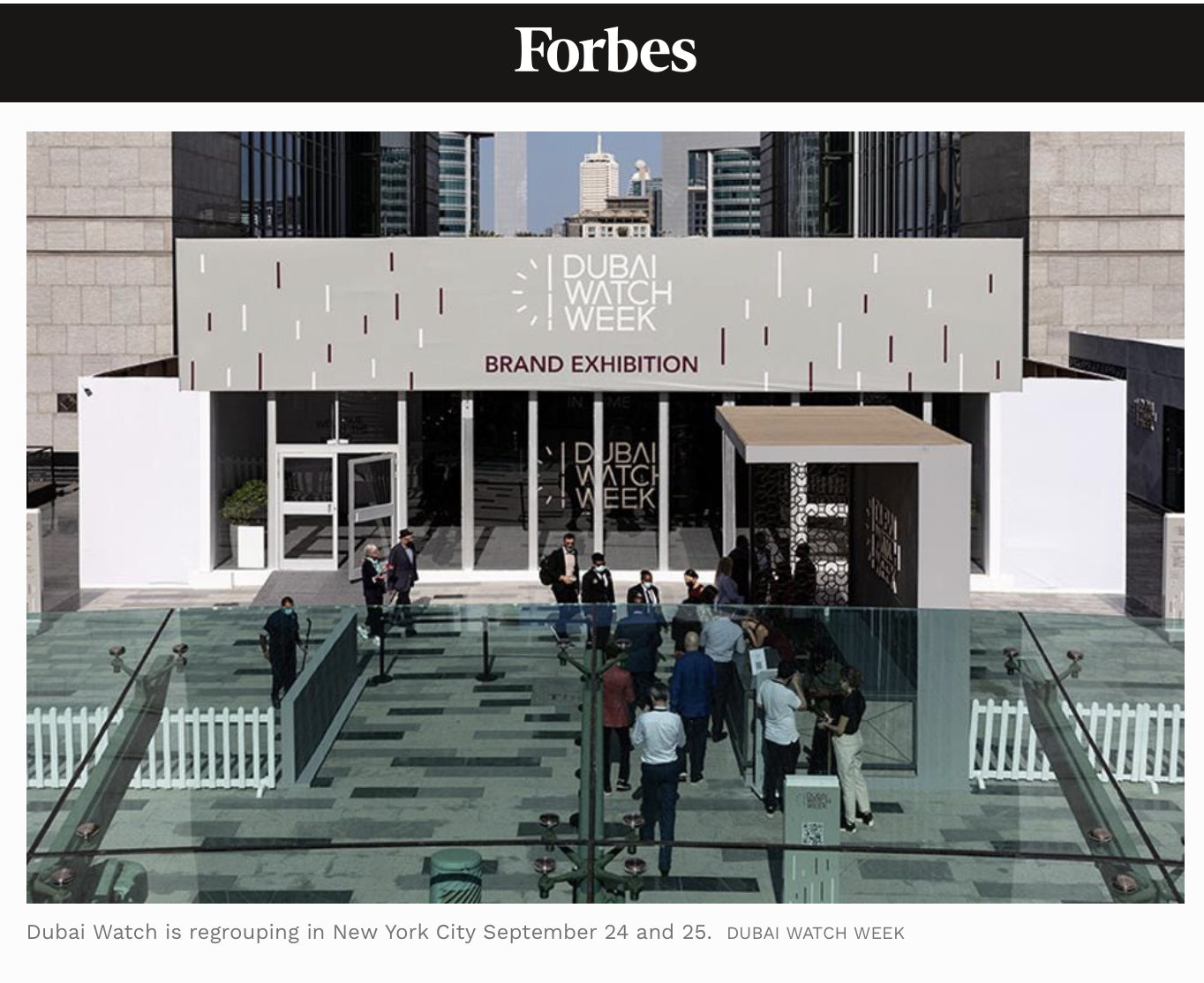 Forbes: Dubai Watch Week In New York City