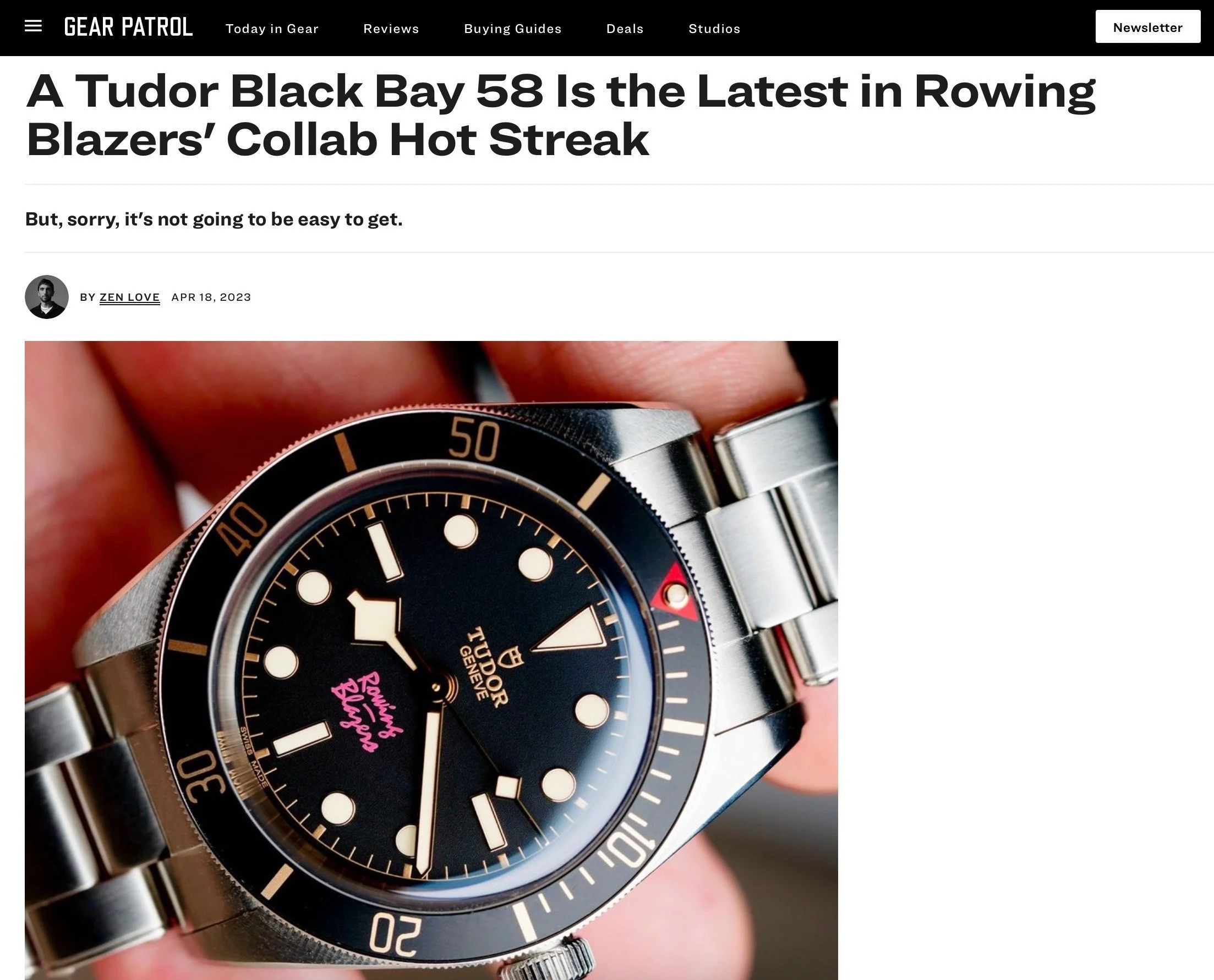 Gear Patrol: TUDOR Black Bay Fifty-Eight