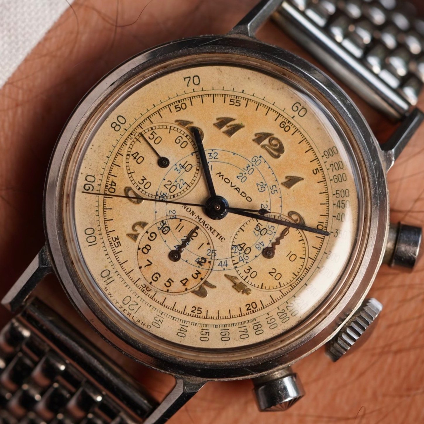 Movado Breguet Dial M95 Chronograph Reference 19018 Unpolished  