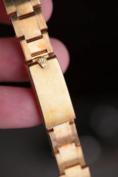 19mm Rolex 14k 7205 Yellow Gold Rivet Bracelet 6.8 inches With 57