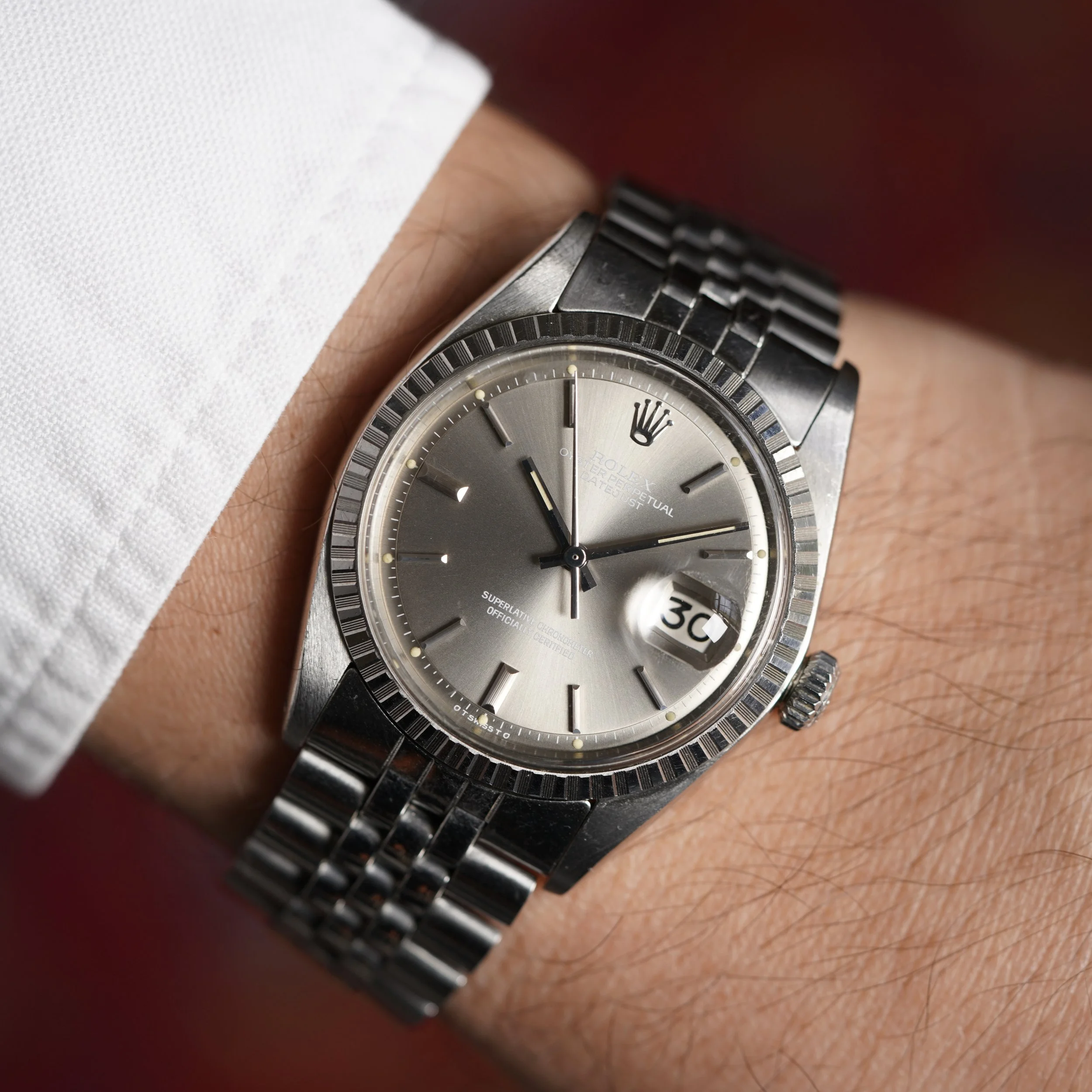 Rolex Grey Rolex Grey Dial Datejust Reference 1603 Unpolished — Wind Vintage