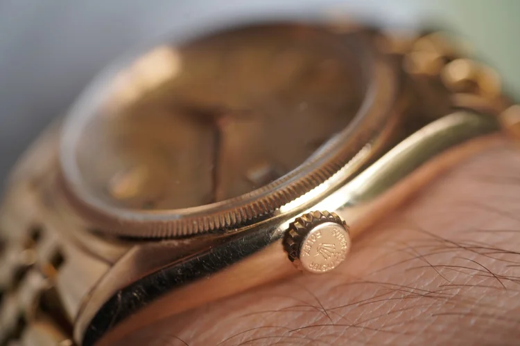 Rolex Datejust Reference 6105 in 18K Rose Gold w/ Service Papers